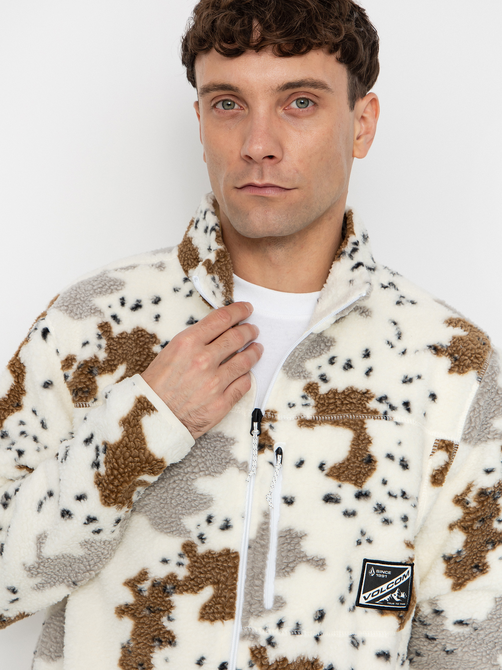 Herren Volcom Nelson Sherpa ZHD Fleece Jacke (white)