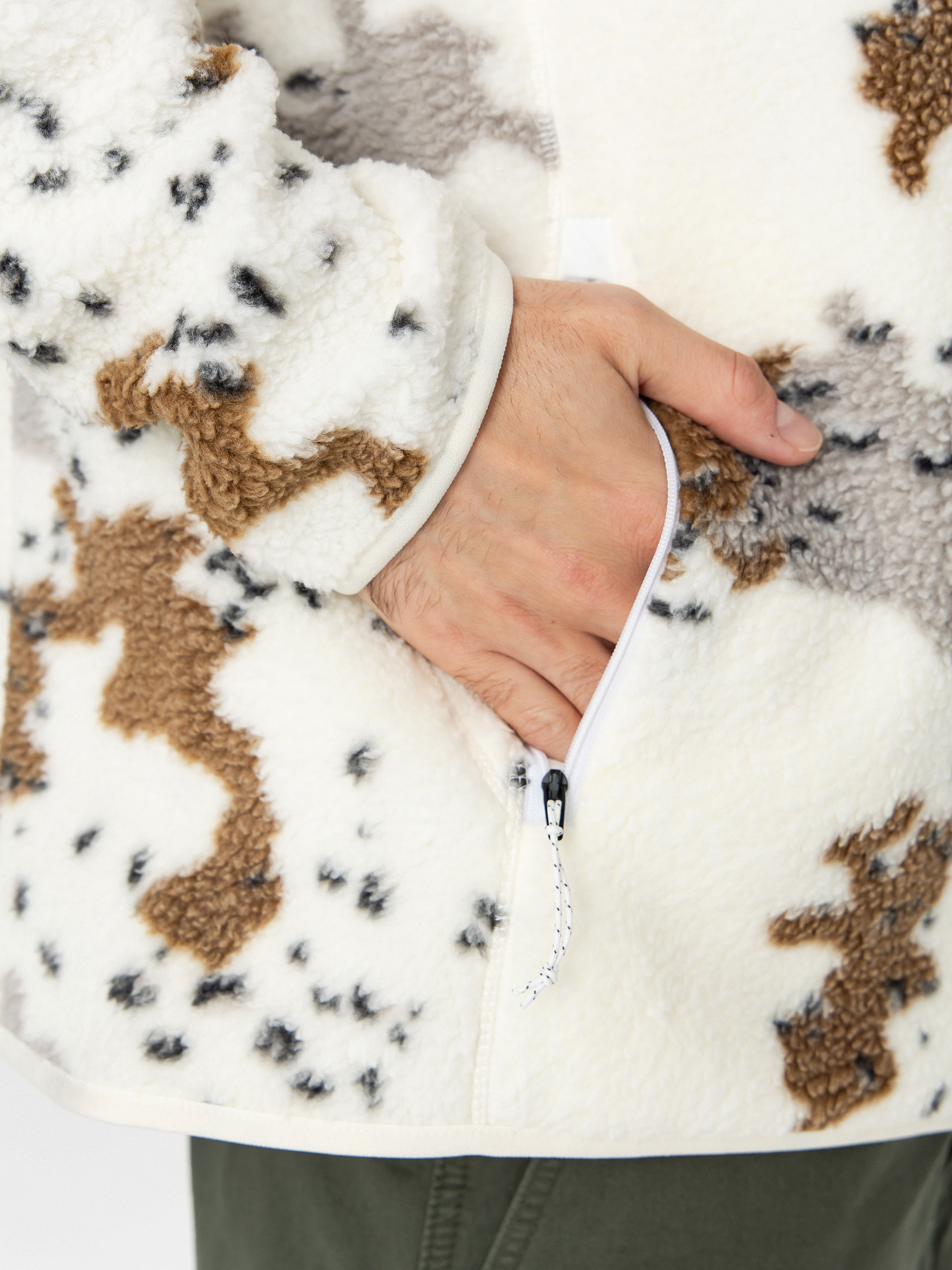 Herren Volcom Nelson Sherpa ZHD Fleece Jacke (white)