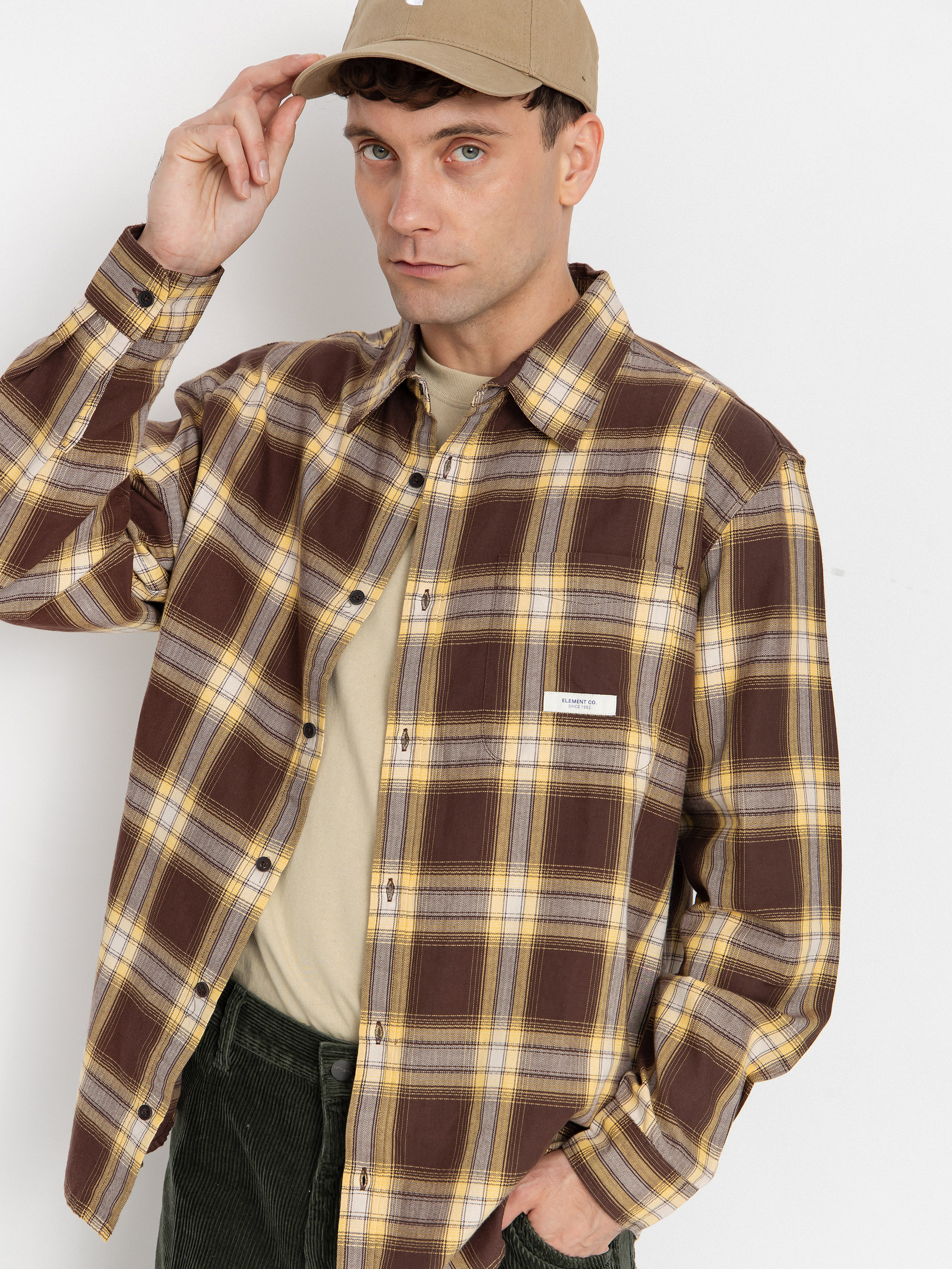 Element All Season 1Pkt Lightweight Shirt (java/cornsilk plaid)