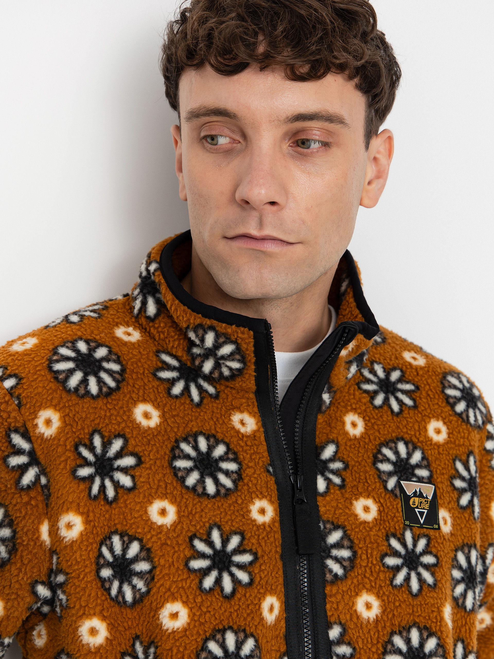 Herren Picture Kimag Printed 1/4 Zip Fleece Jacke (daisy print)