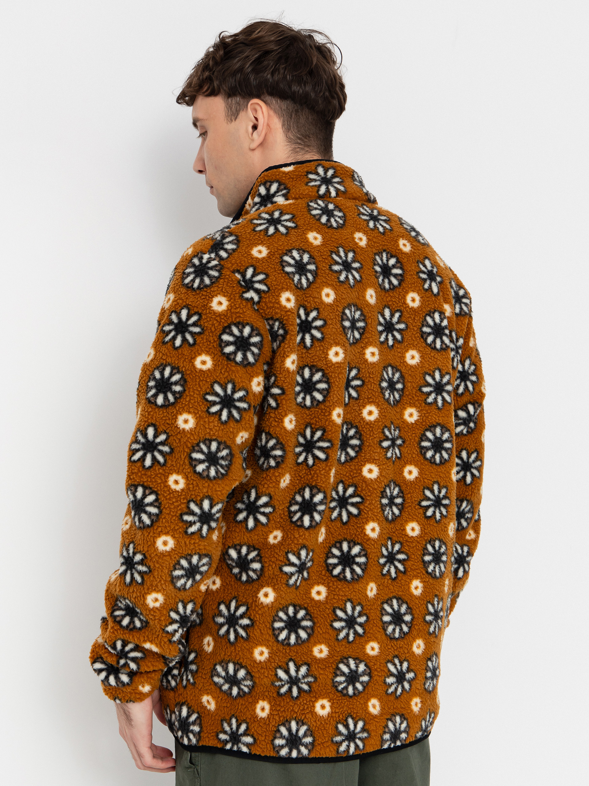 Mens Picture Kimag Printed 1/4 Zip Fleece  (daisy print)