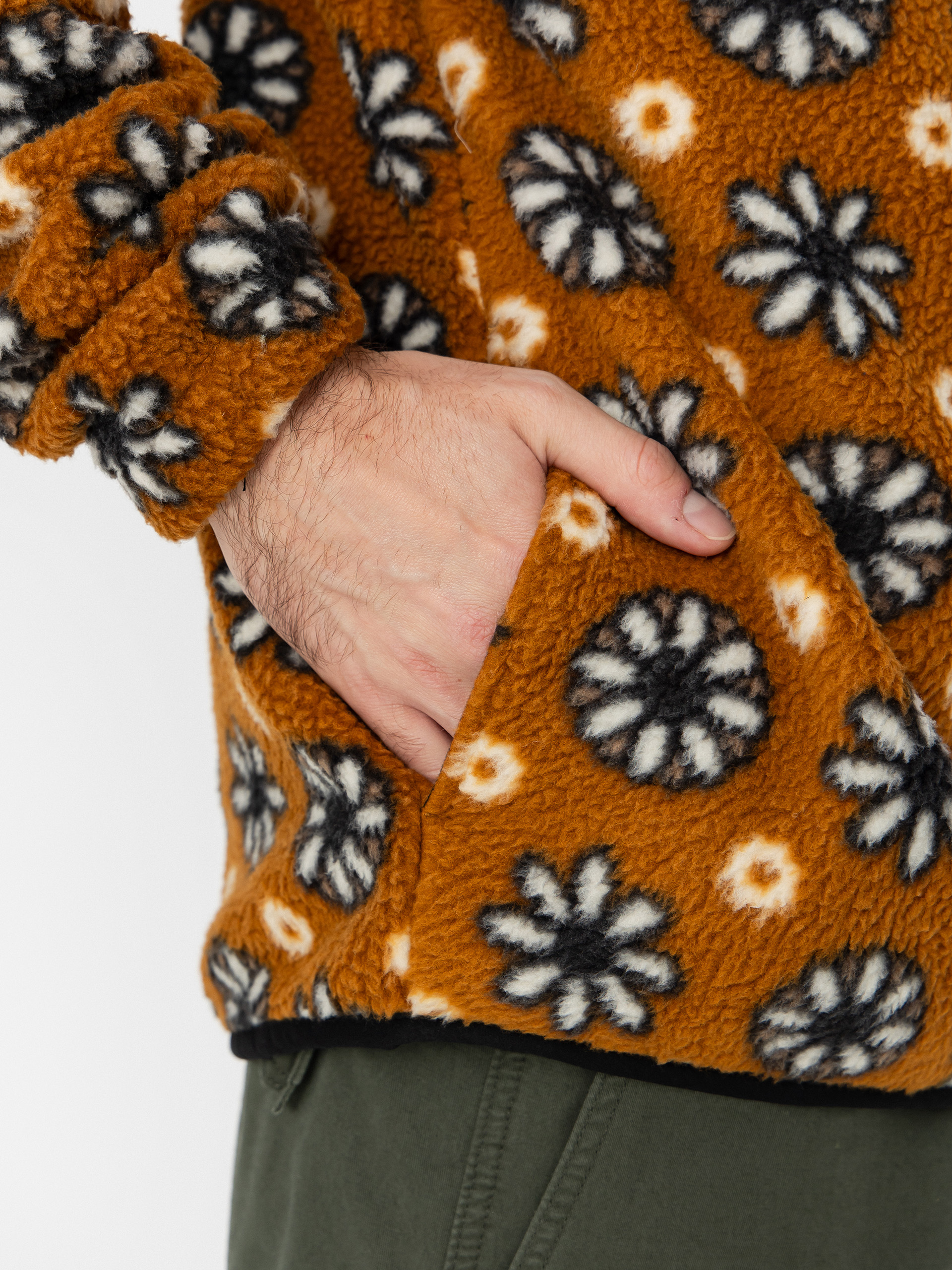 Picture Kimag Printed 1/4 Zip Fleece - brown (daisy print)
