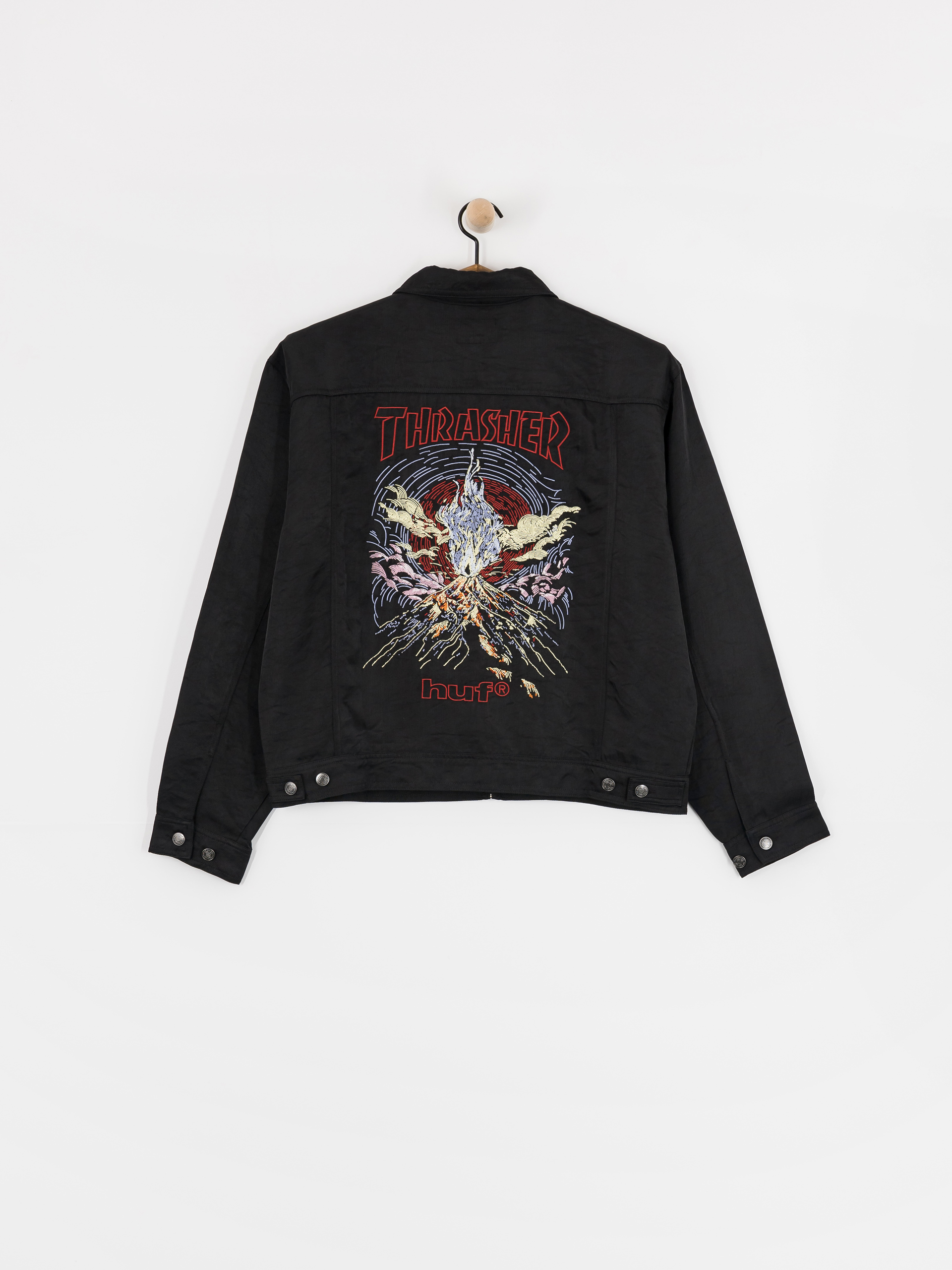 HUF Jacket X Thrasher Trucker - black (black)