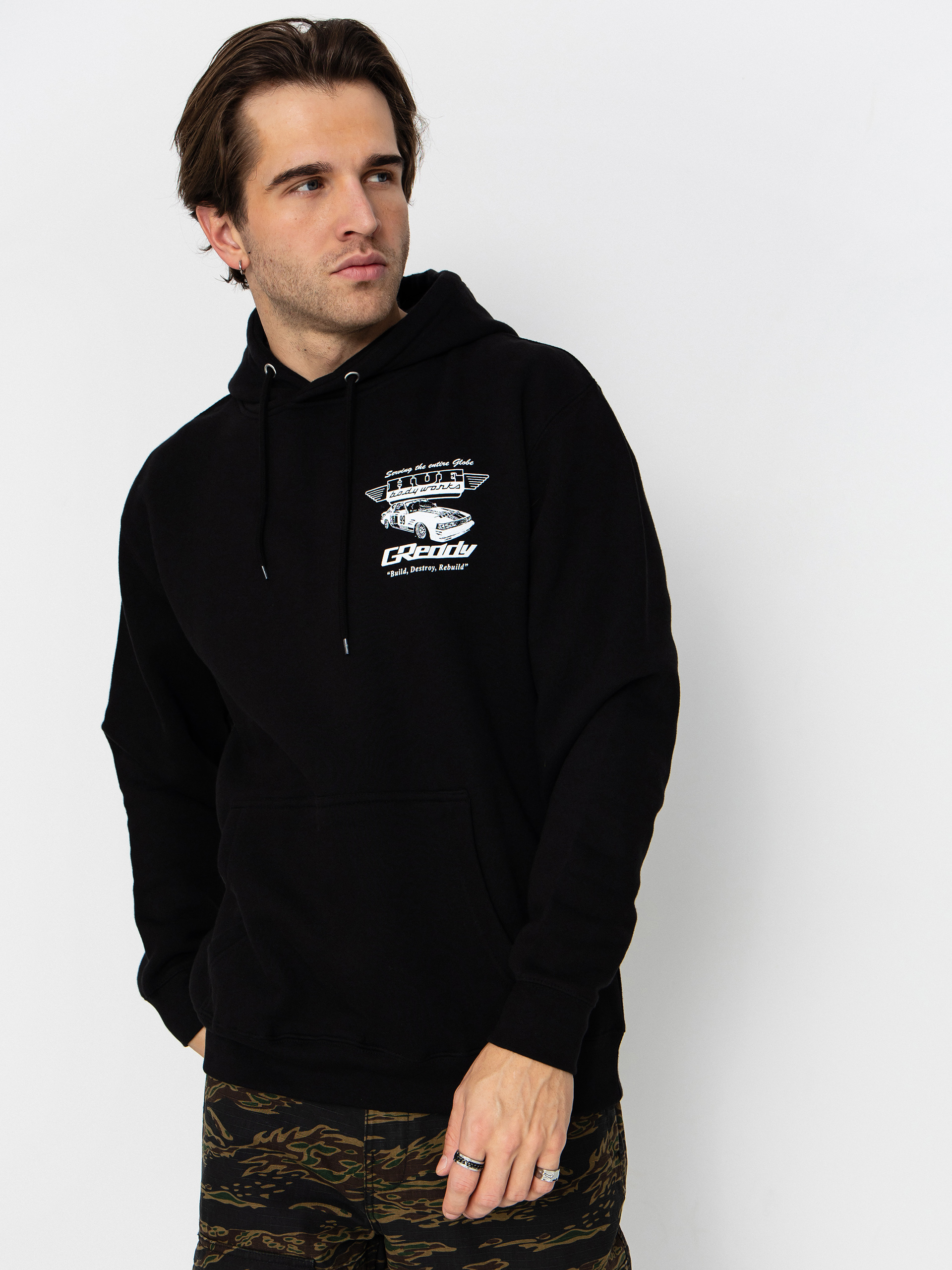 HUF Hoodie X Greddy Body Works HD - black (black)