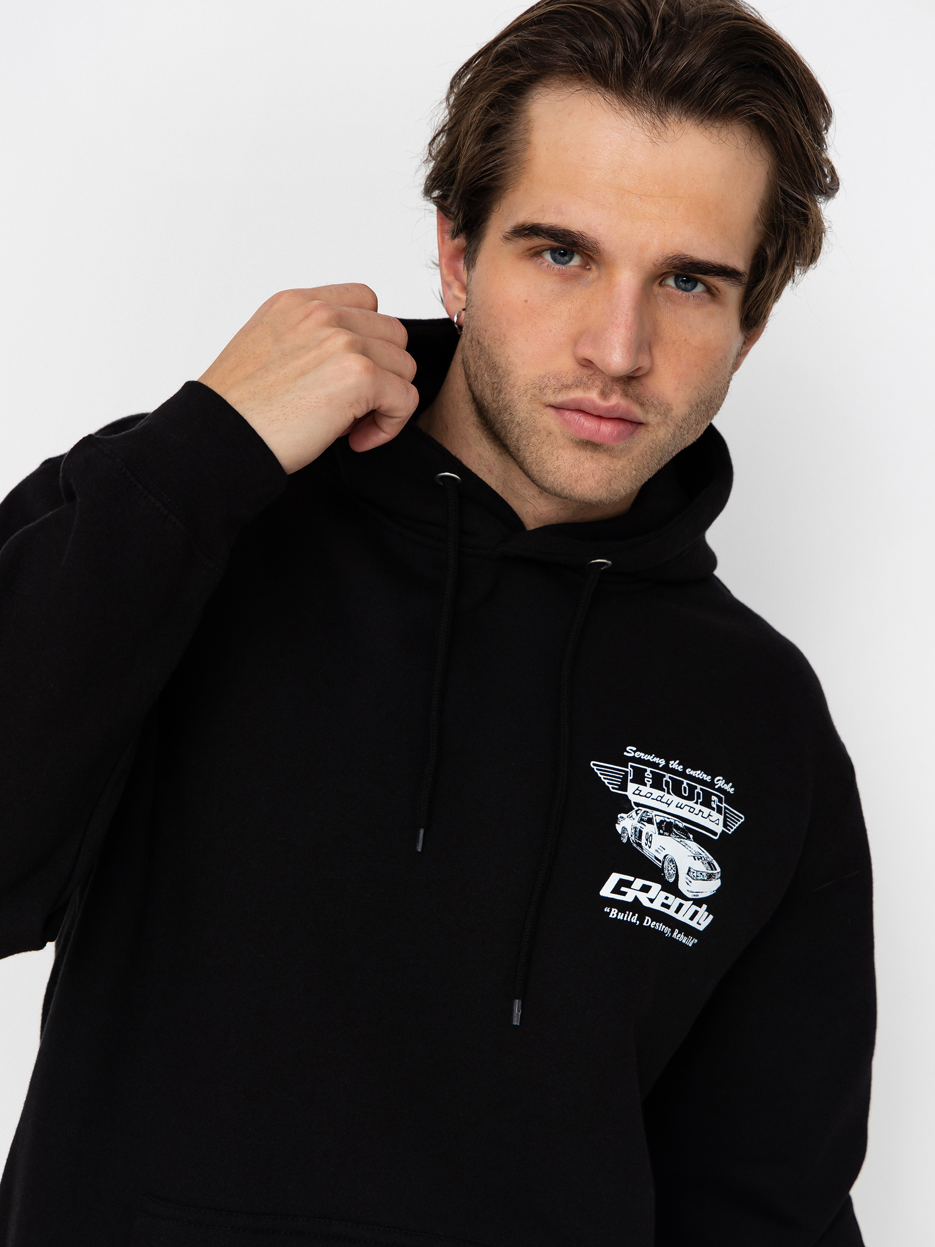 HUF Hoodie X Greddy Body Works HD (black)