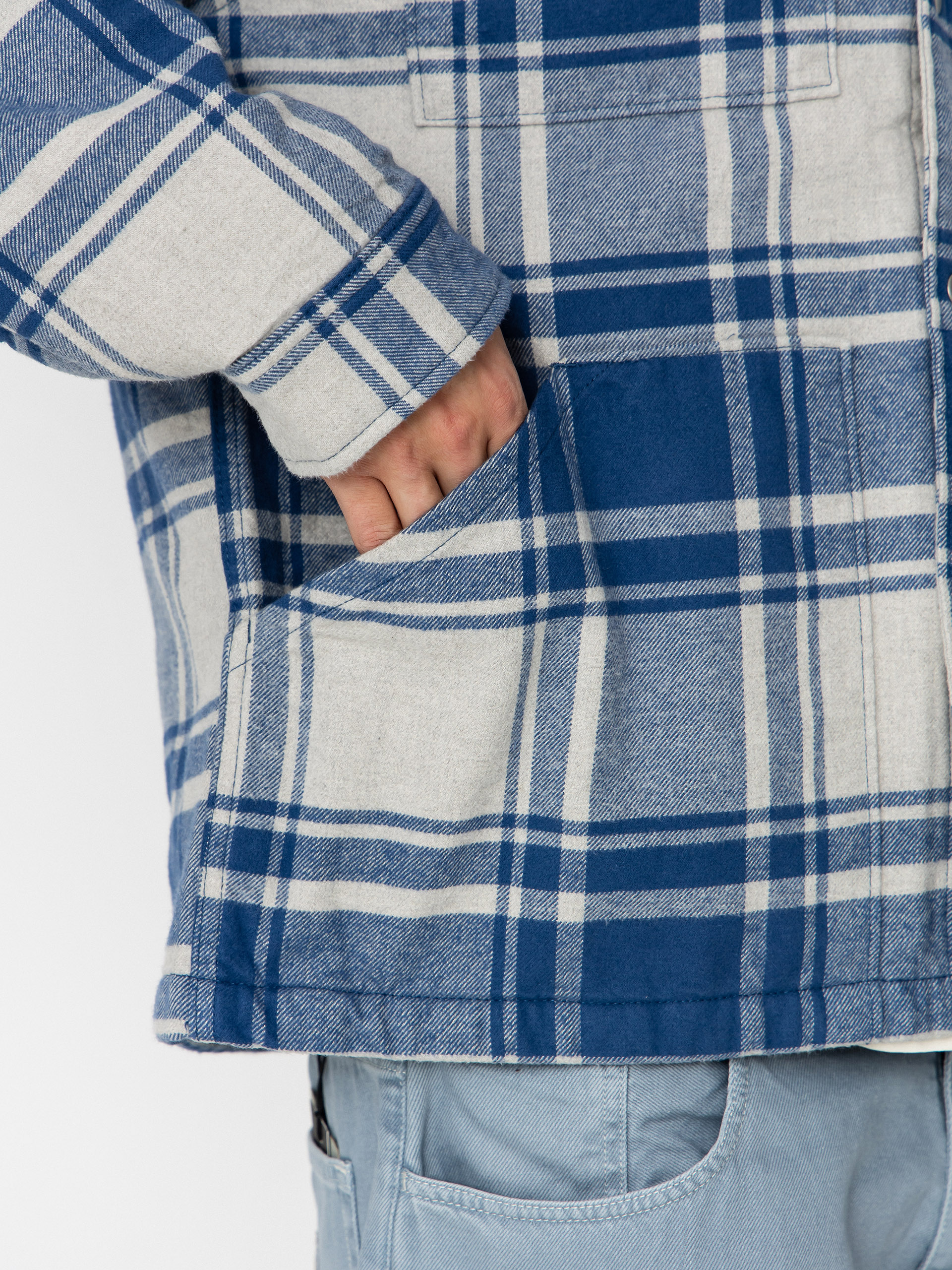 Vans Piedmont Hooded Plaid Shacket Hemd (oatmeal heather/truenvy)