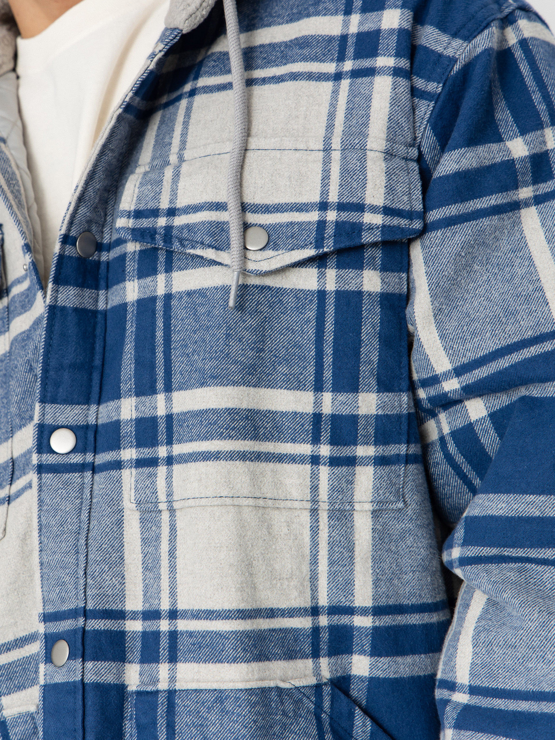 Vans Piedmont Hooded Plaid Shacket Hemd (oatmeal heather/truenvy)