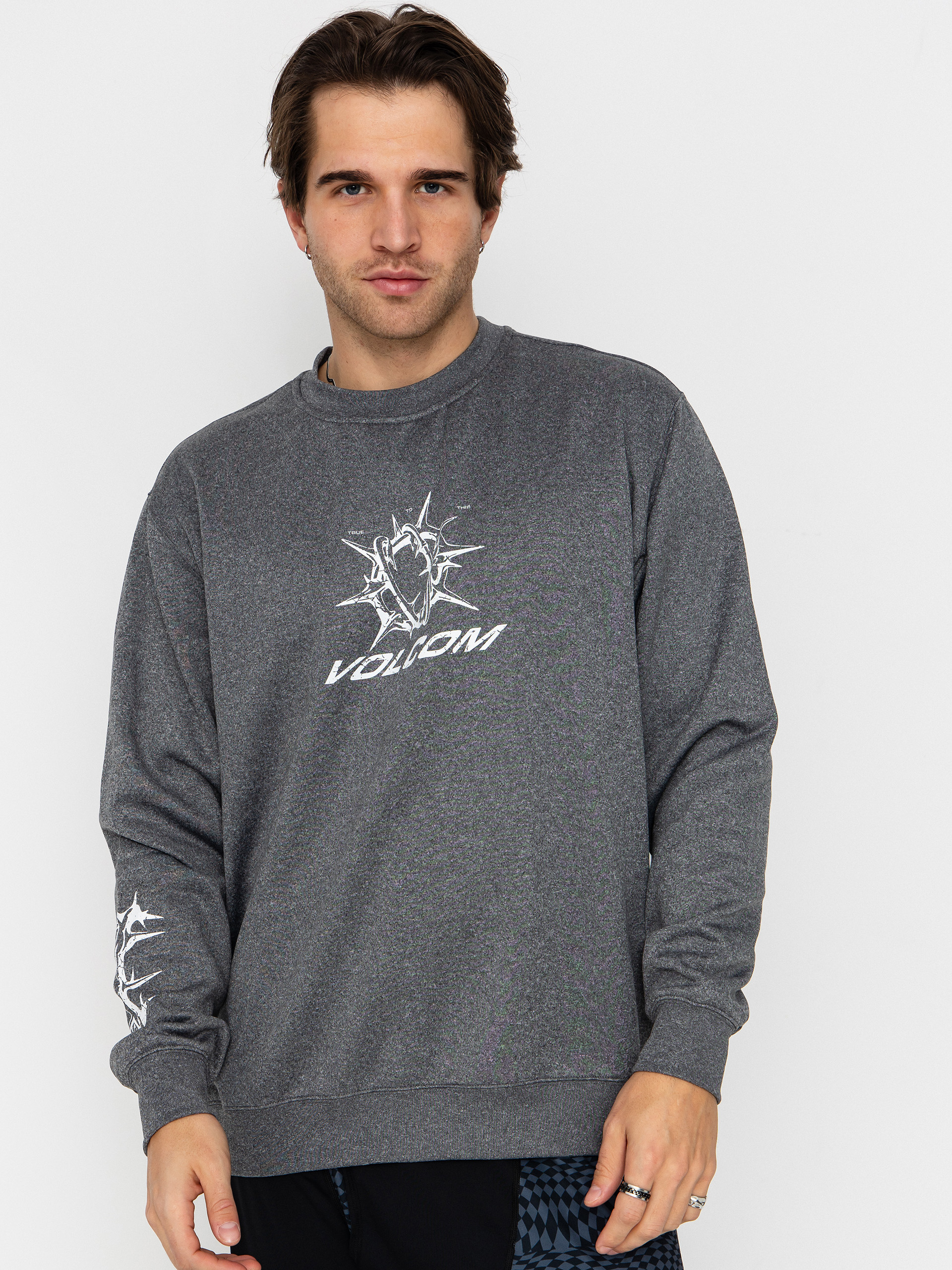 Volcom Hydro Crew Aktives Sweatshirt (heather black)