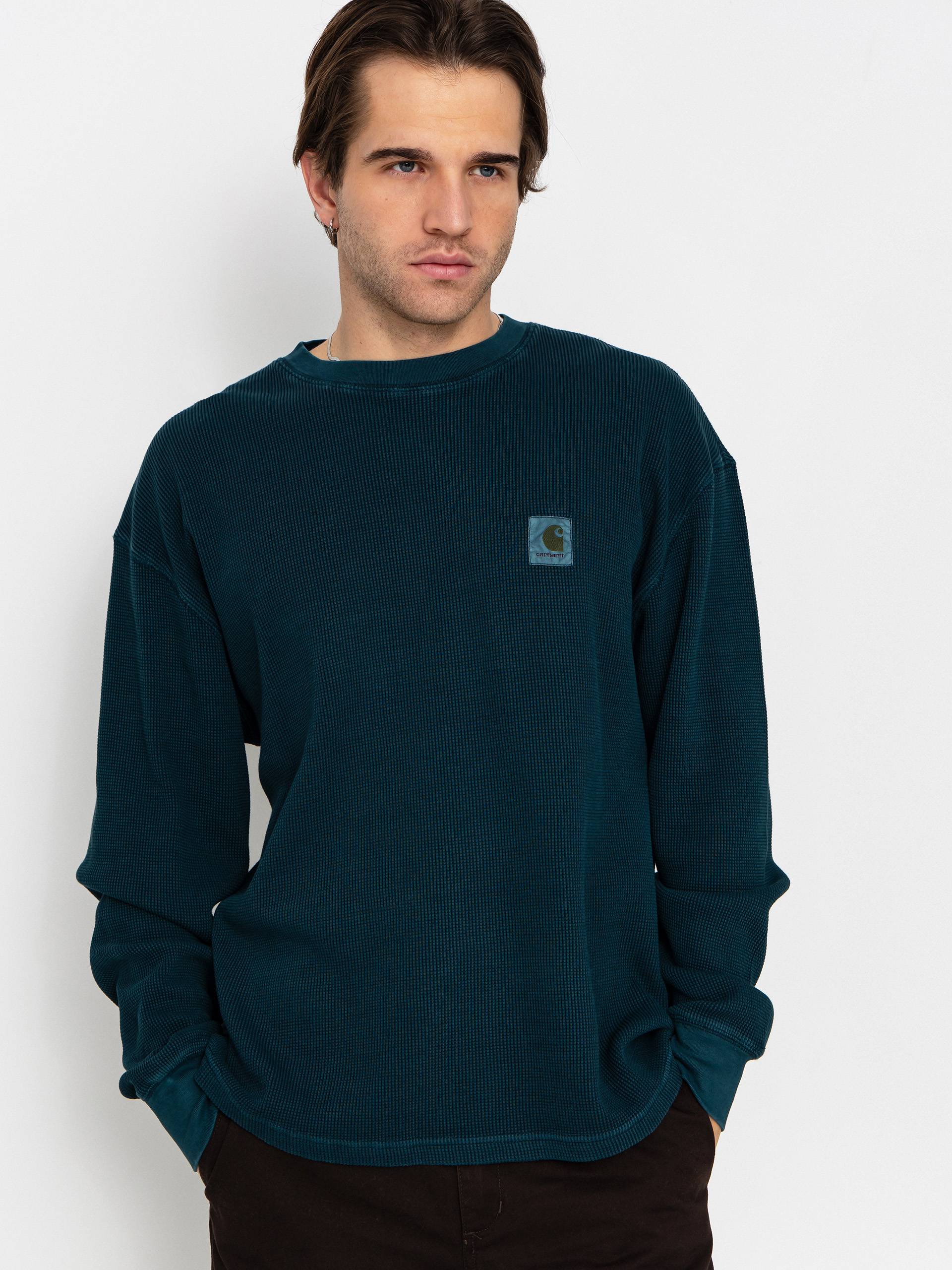 Carhartt WIP Vista Waffle Longsleeve (deep lagoon/garment dyed)