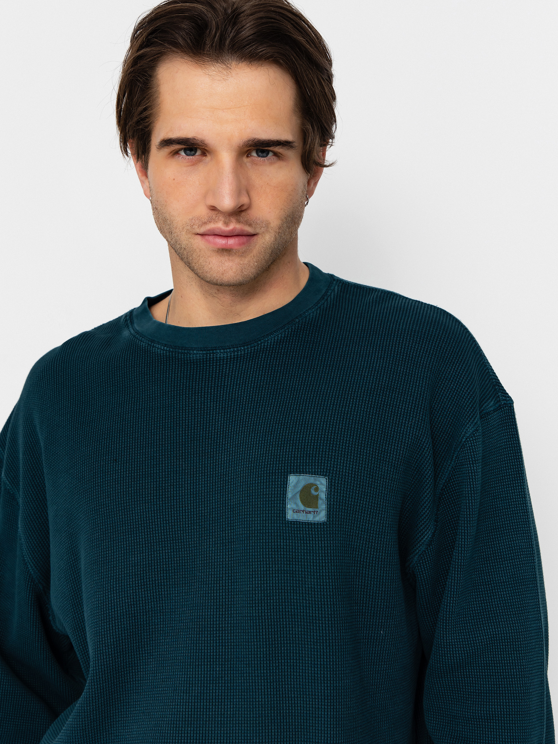 Carhartt WIP Vista Waffle Longsleeve (deep lagoon/garment dyed)