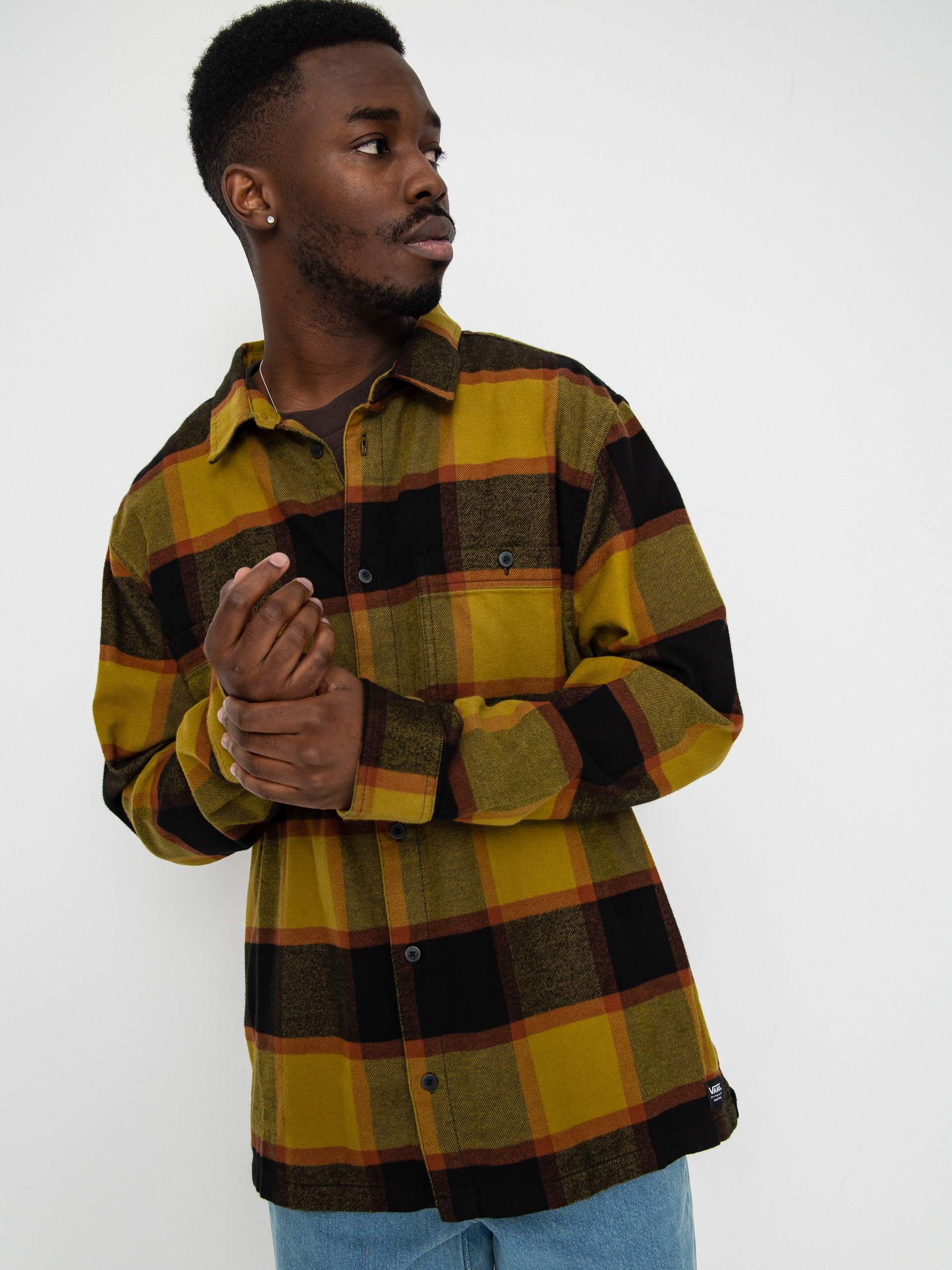 Vans Larkspur Plaid Flannel Hemd (burnt gold/black)