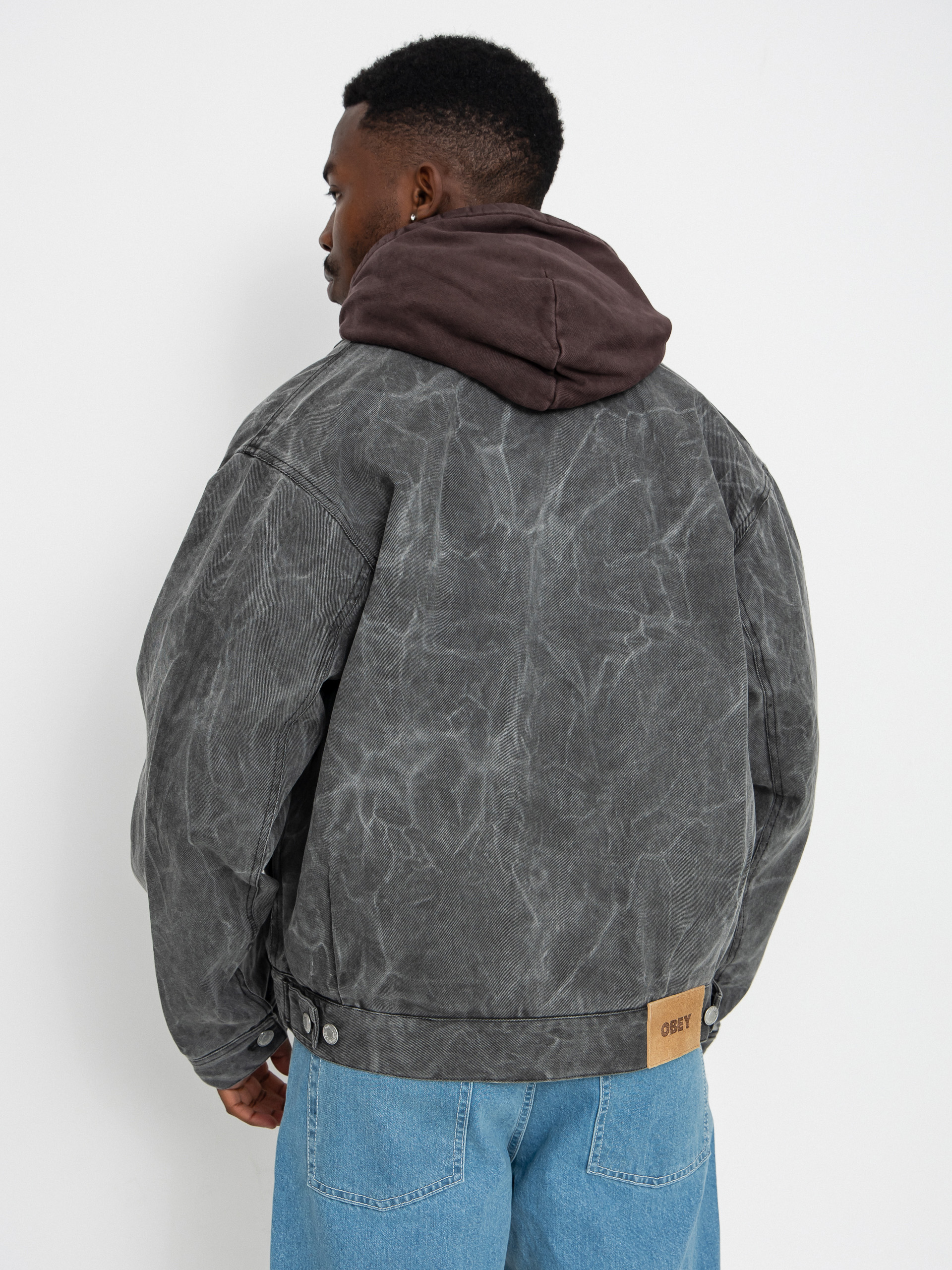OBEY Obey Workman Zip Jacket - grey (black wrinkle wash)