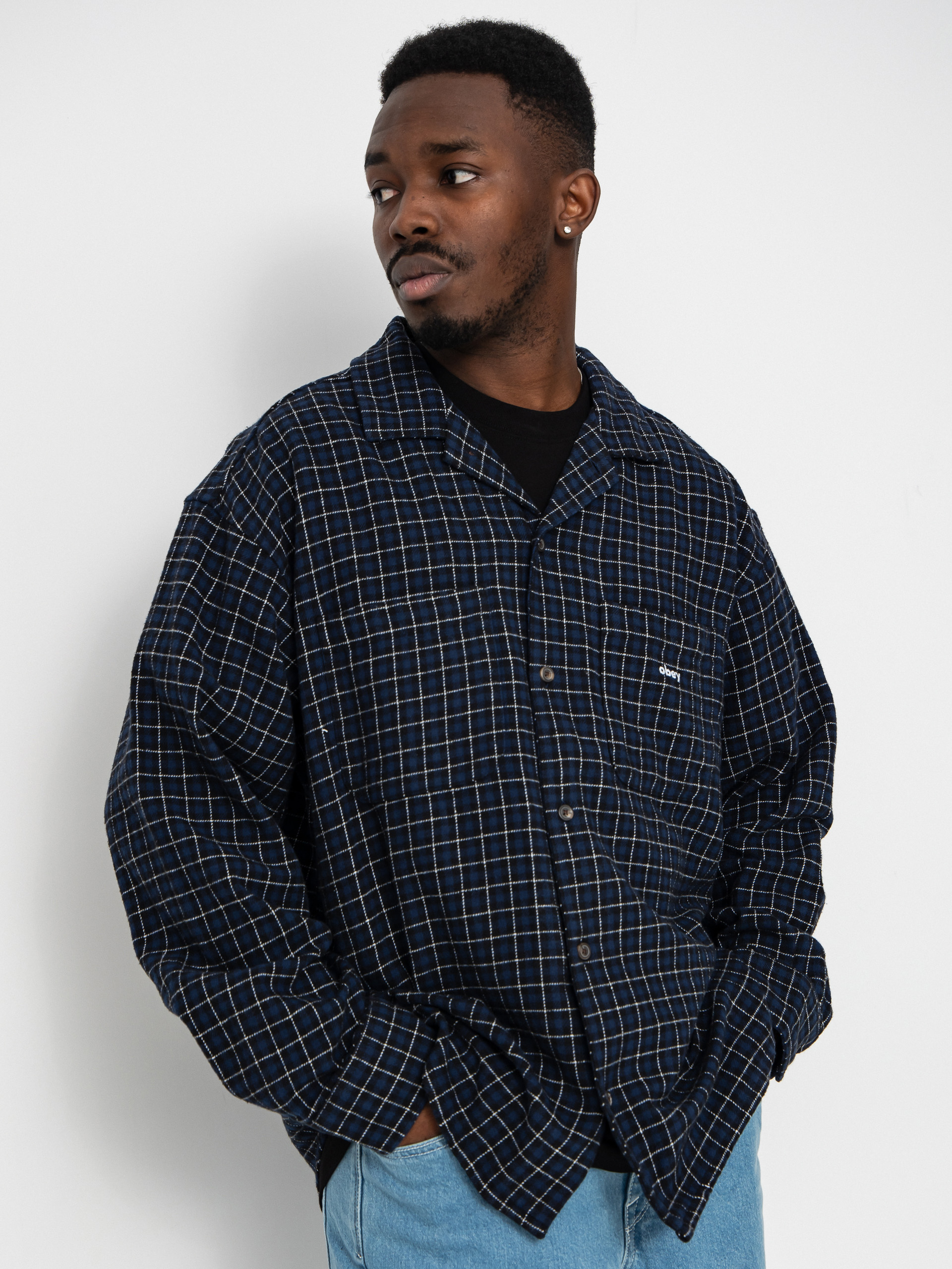 OBEY Adams Hemd (academy navy multi)