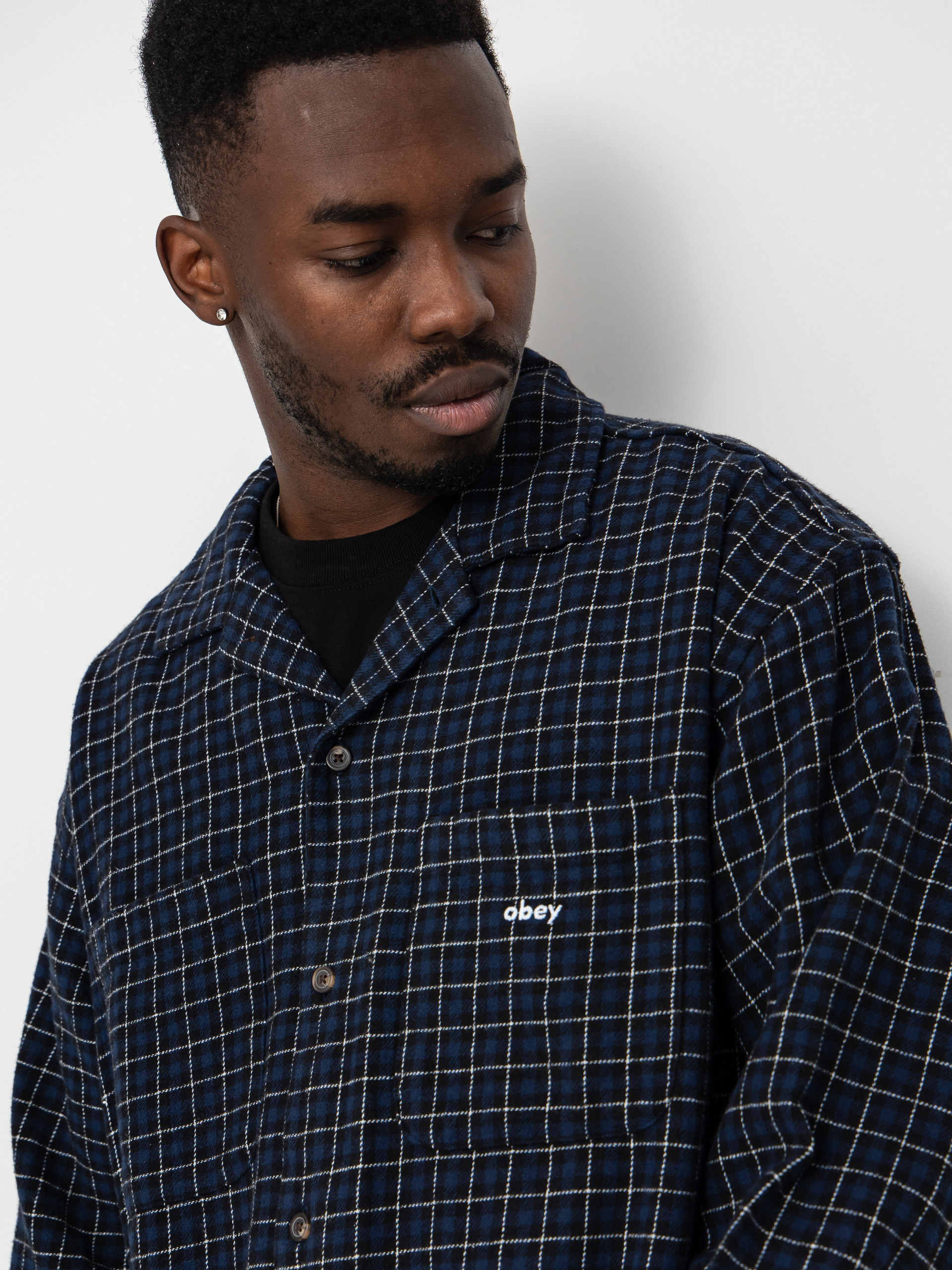 OBEY Adams Hemd (academy navy multi)