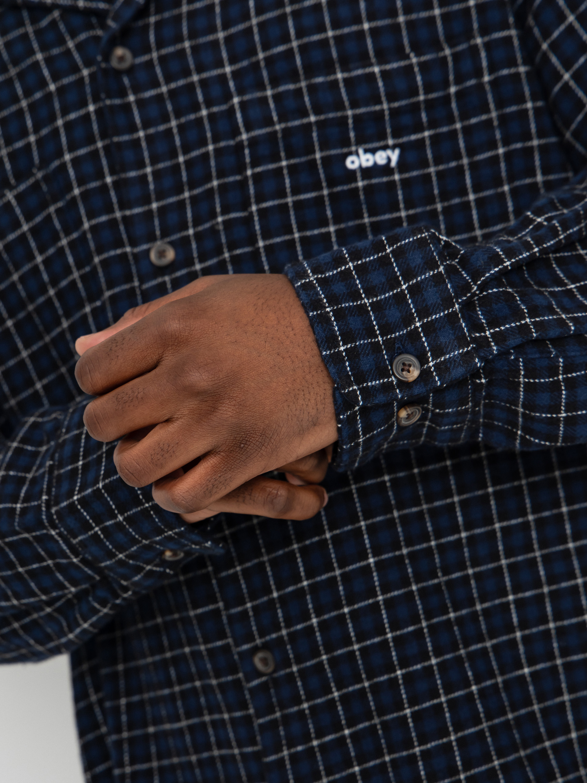 OBEY Adams Hemd (academy navy multi)