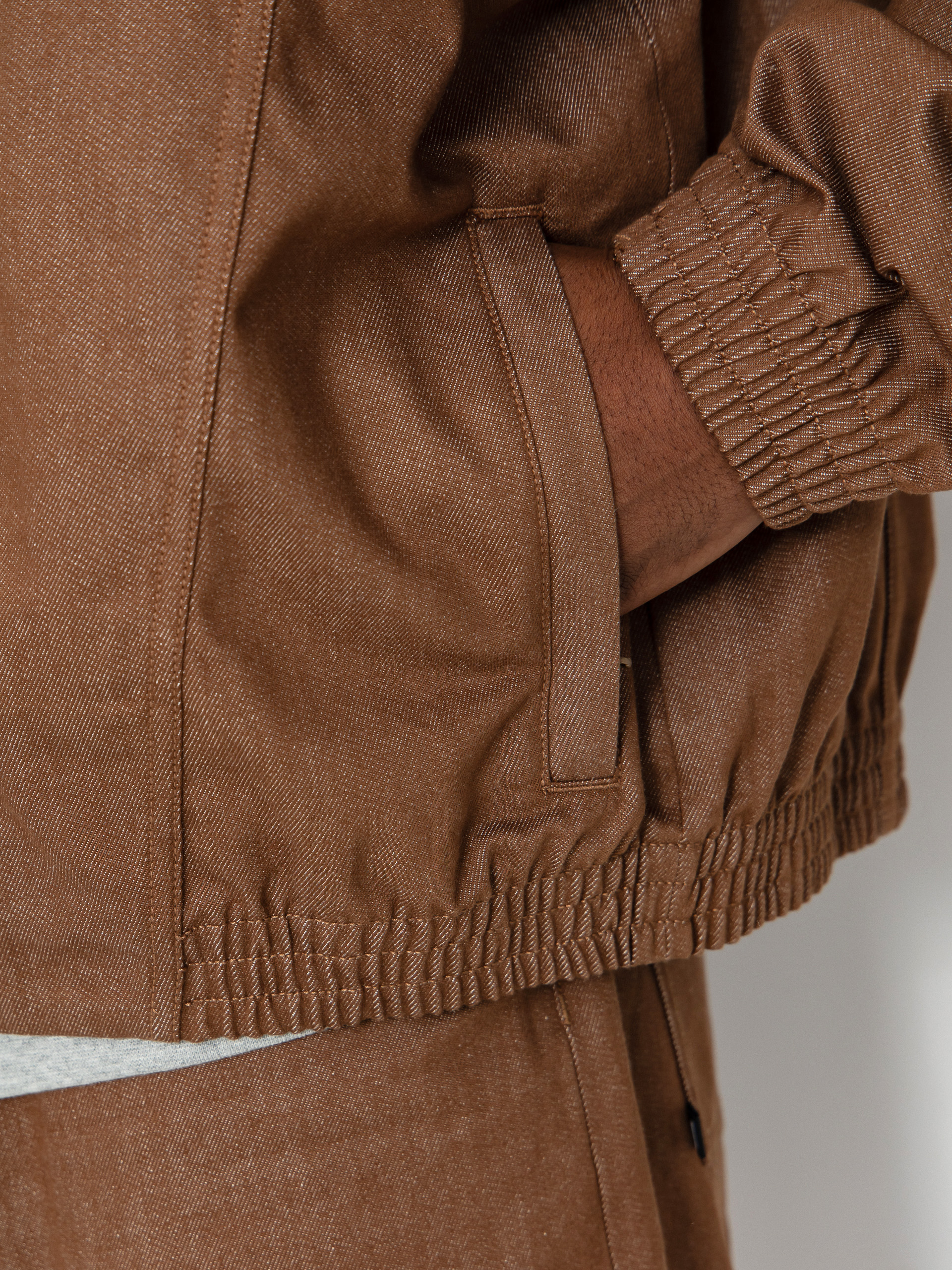 Nike SB Jacket Denim FZ Trak (mosswood brown/white)