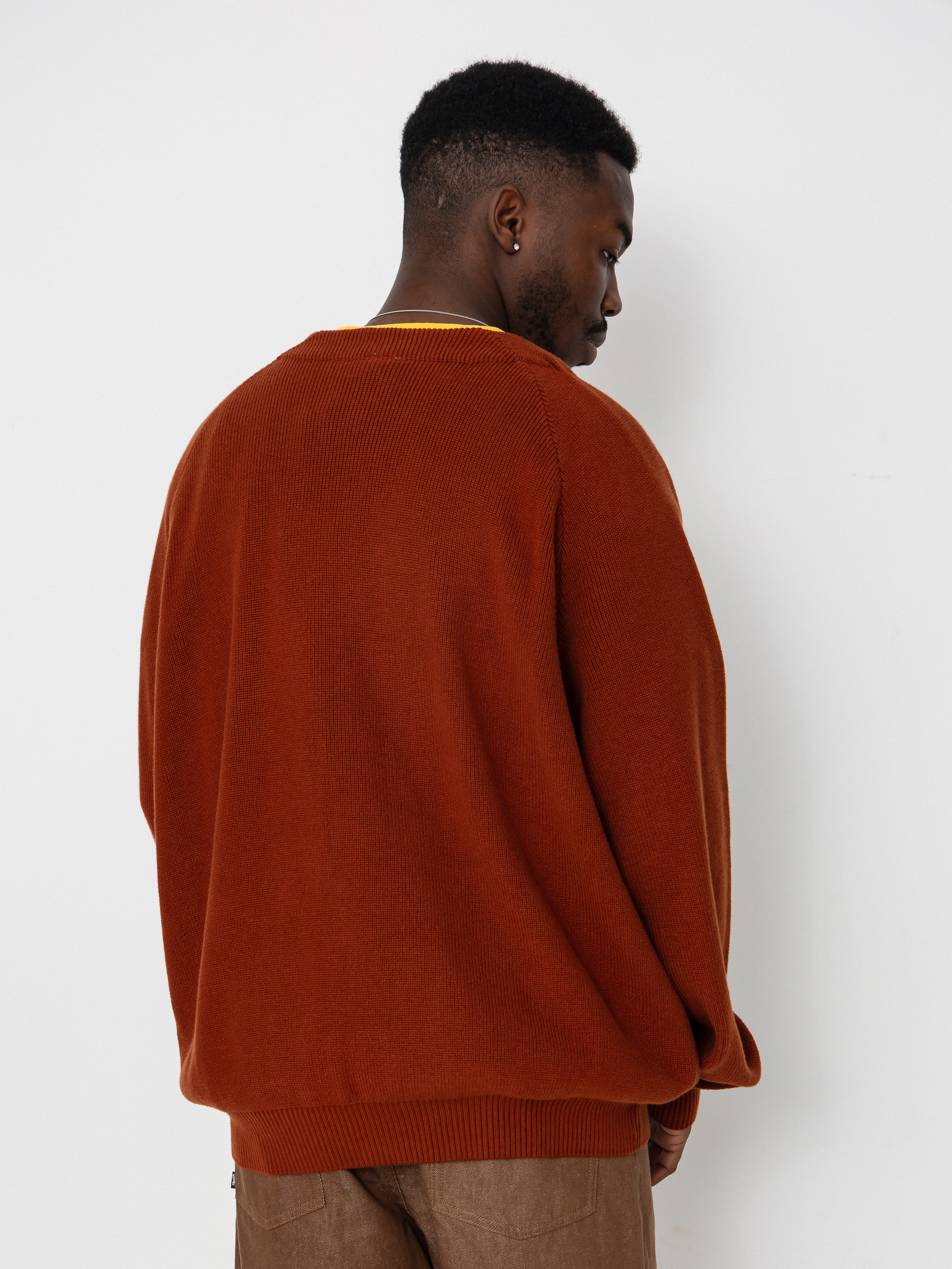 Nike SB Sweater Collegial Cardigan - burgundy, orange (cinnamon)