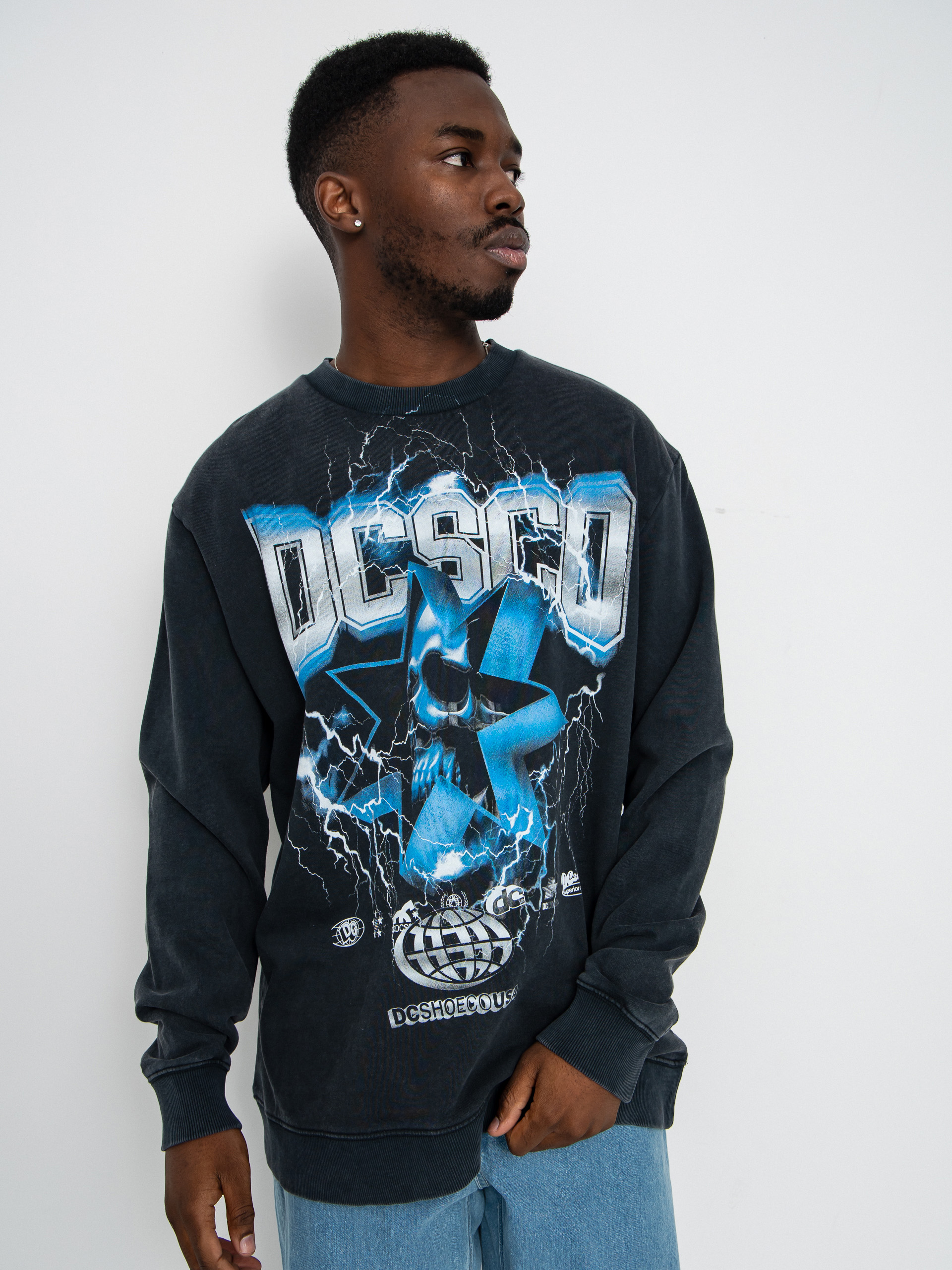 DC Skull Shock Crew Sweatshirt (black)