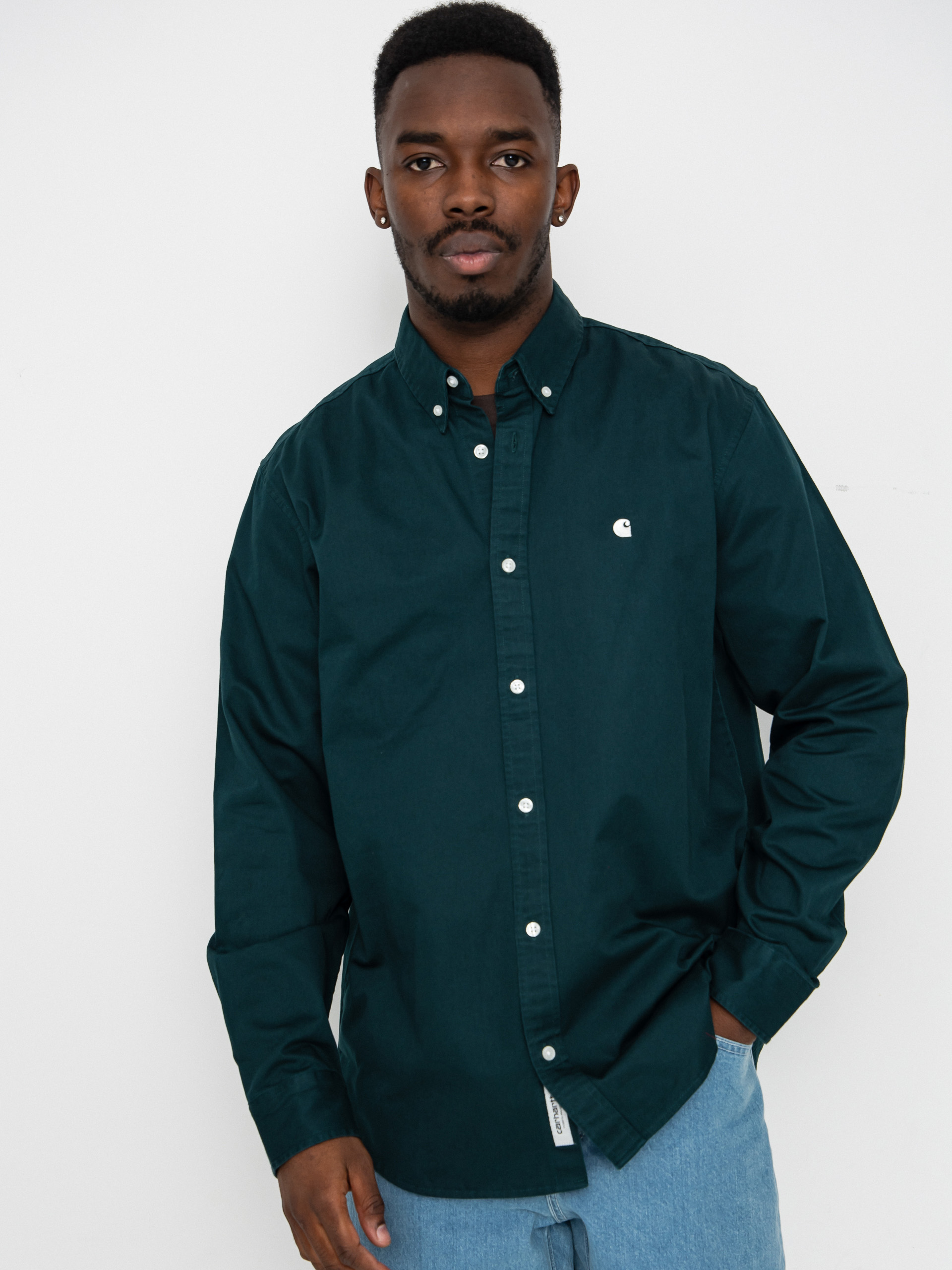 Carhartt WIP Madison Shirt - green (park/white)
