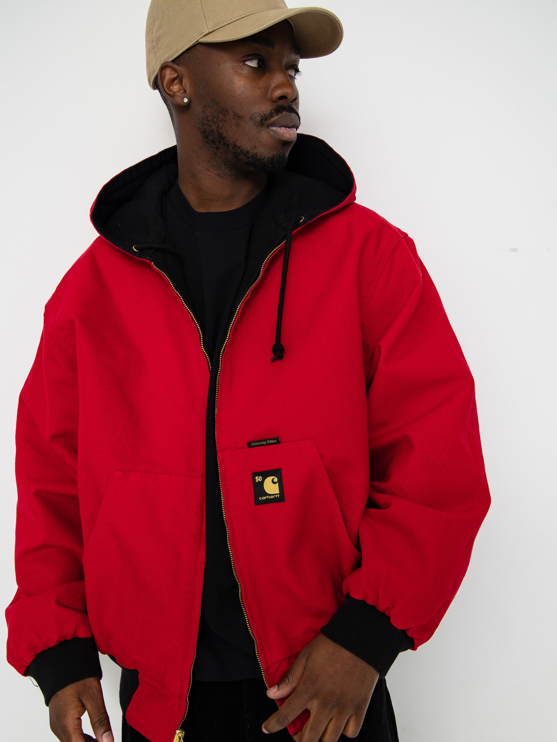 Carhartt WIP Jacket 50 Years Anniversary OG Active (black/usa red/rinsed)