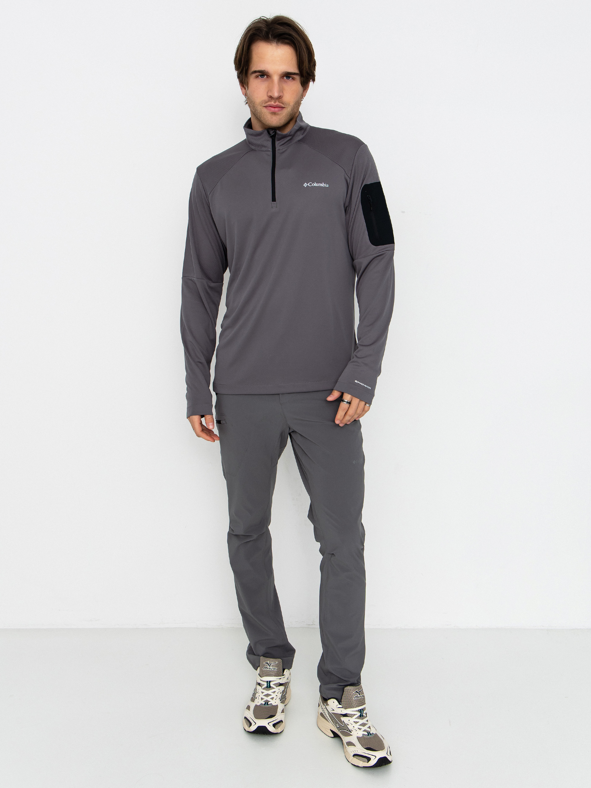 Columbia Fleece Jacke Tech Knit 1/4 Zip (city grey/blac)