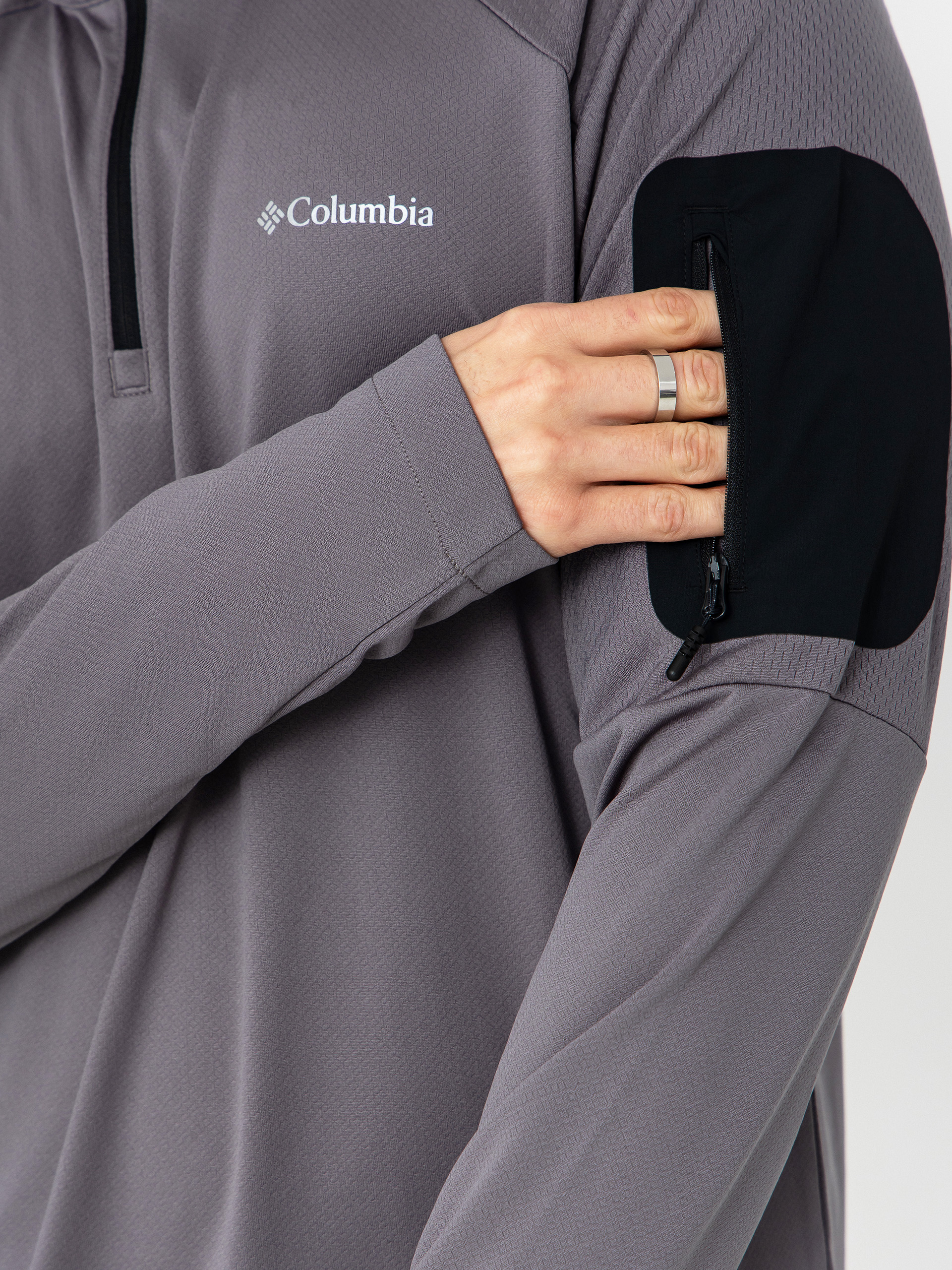 Columbia Fleece Tech Knit 1/4 Zip - grey (city grey/blac)