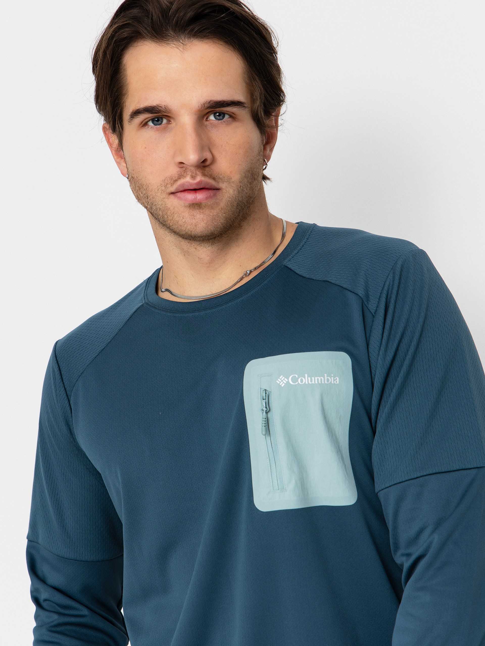 Columbia Longsleeve Tech Knit Crew (everblue/crush)