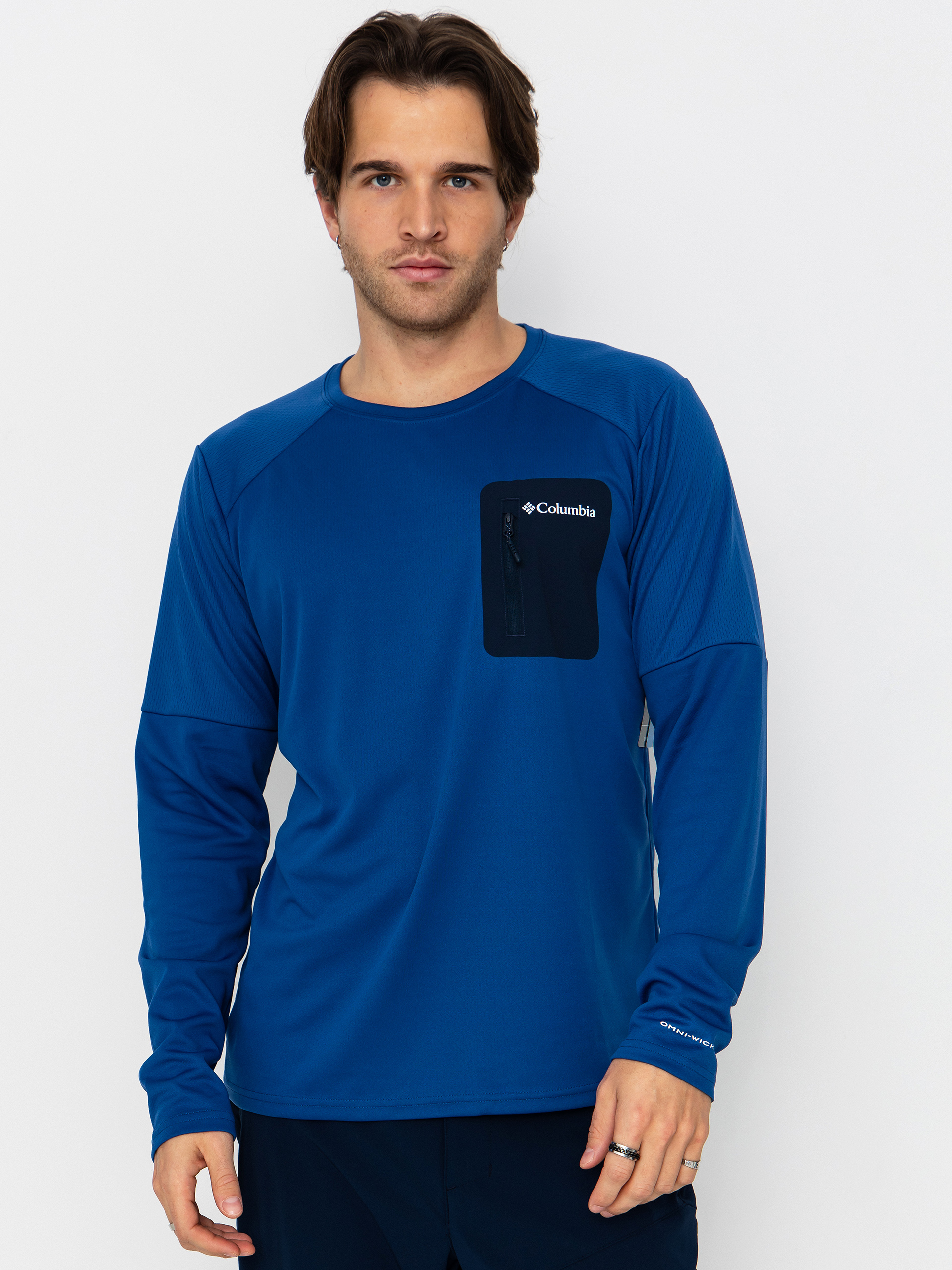 Columbia Longsleeve Tech Knit Crew (mtn blue/coll)