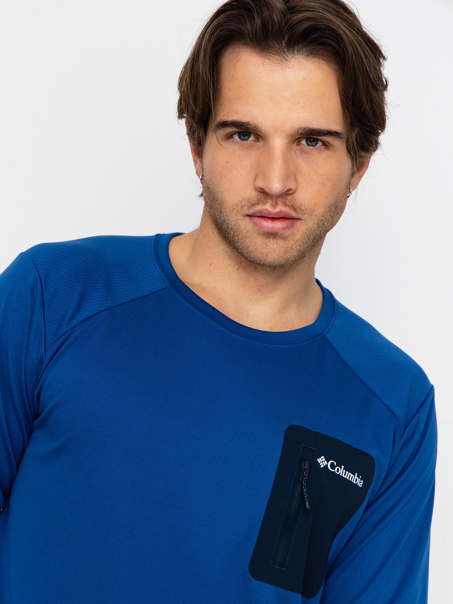 Columbia Longsleeve Tech Knit Crew (mtn blue/coll)