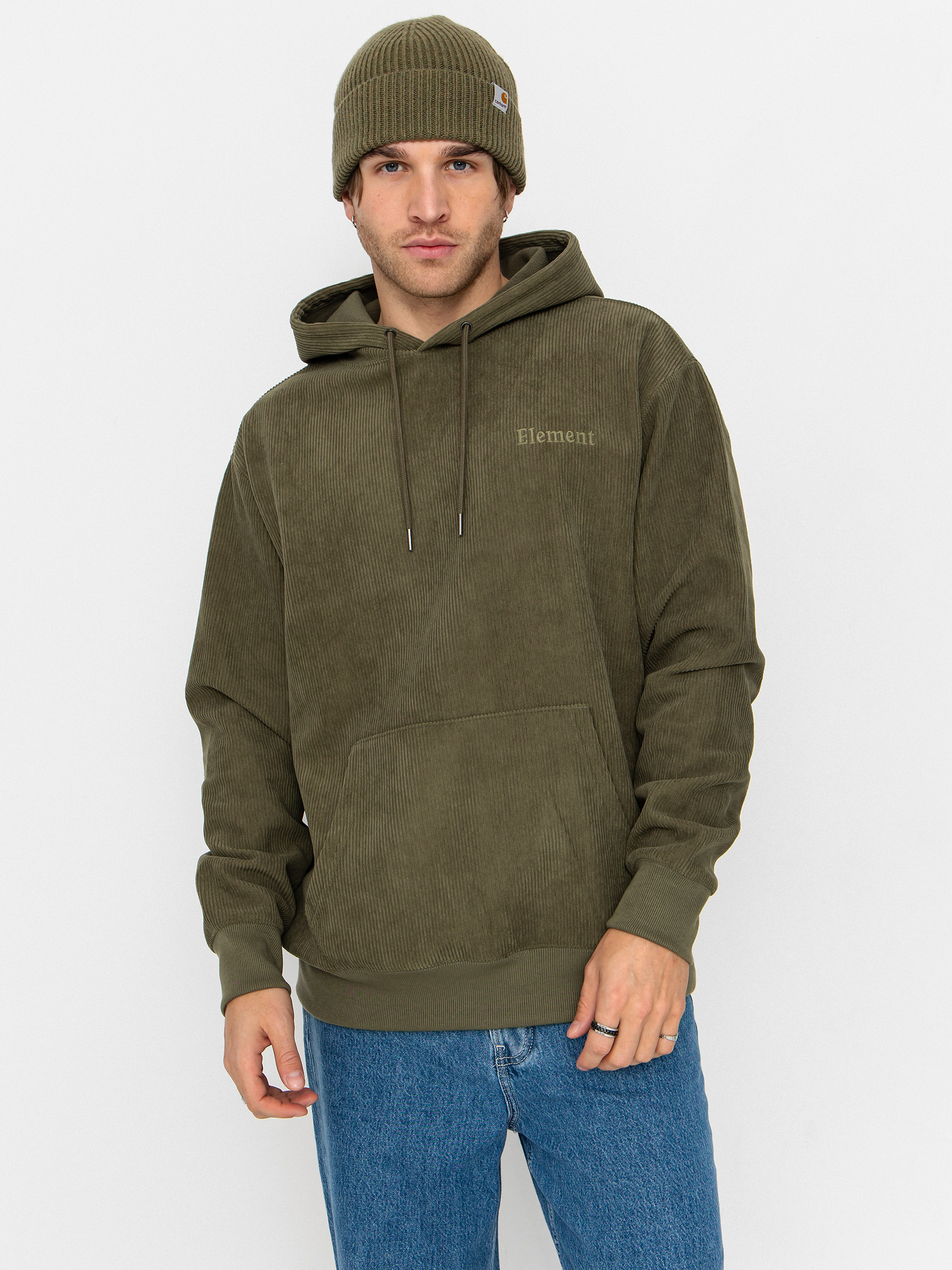 Element Serif Corduroy HD Hoodie - green (kalamata)