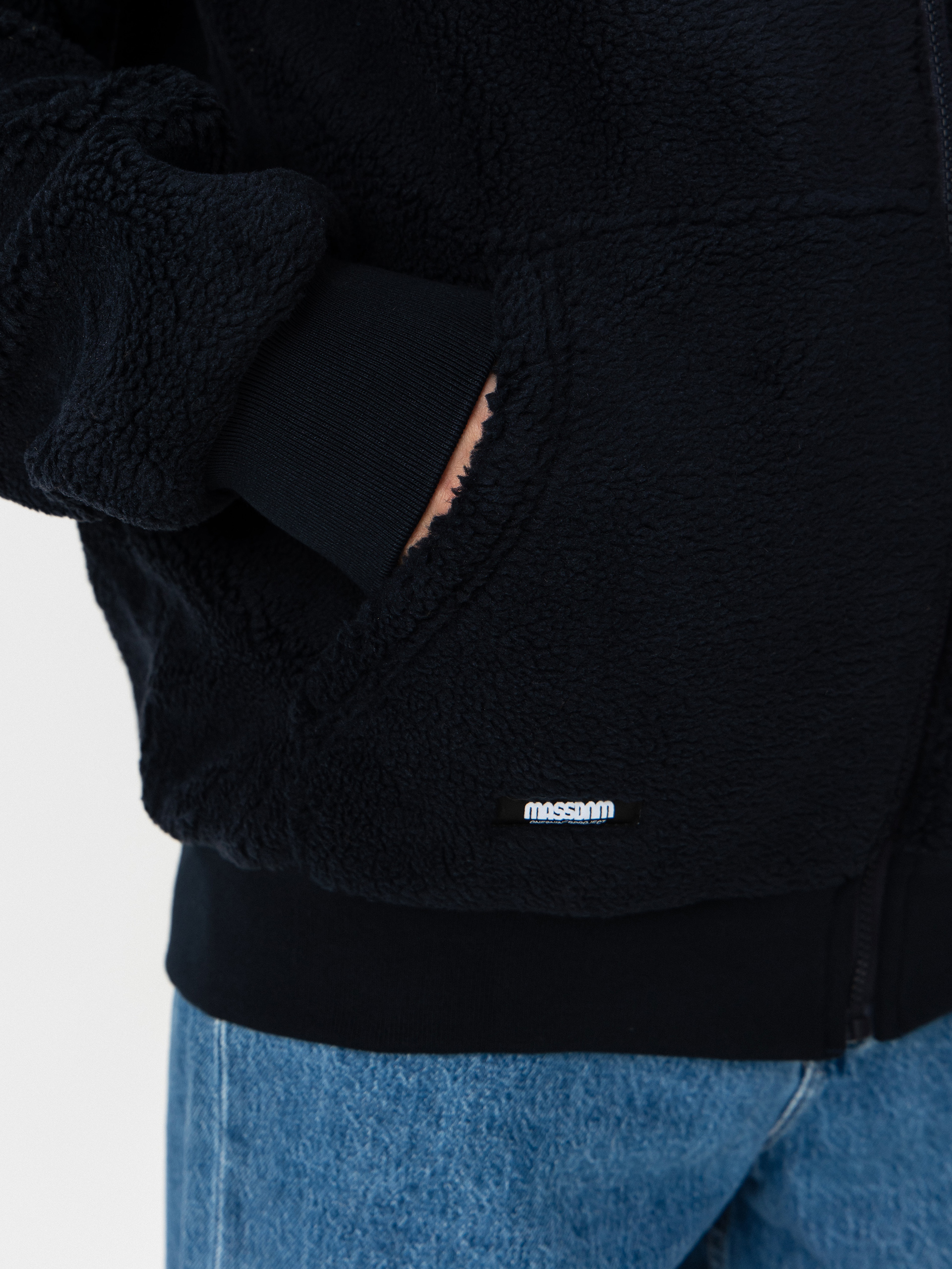 MassDnm Patch Teddy Zip Hoody Jacket (navy)
