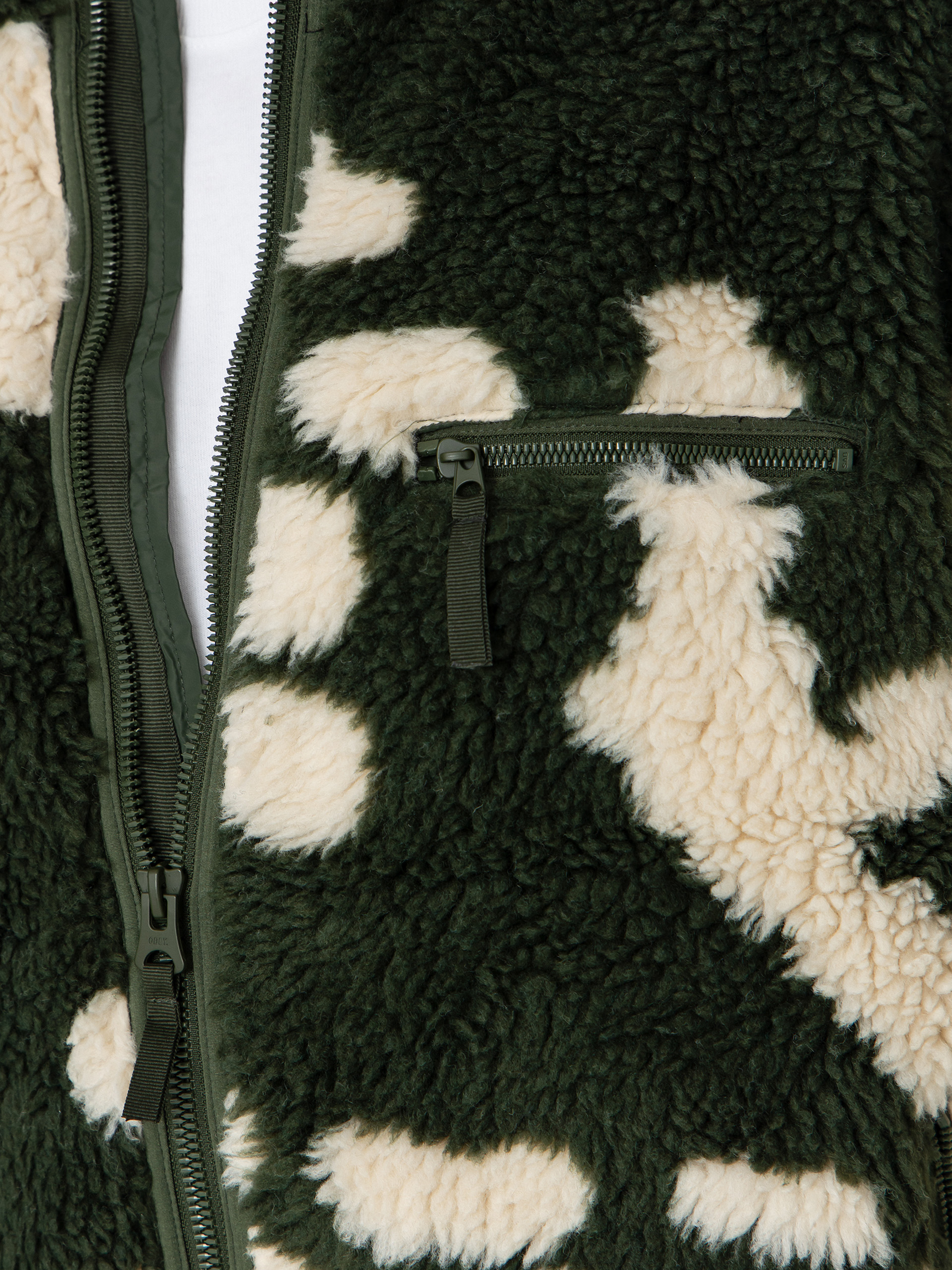 Herren OBEY Obey Shaggy Sherpa Fleece Jacke (kombu green multi)