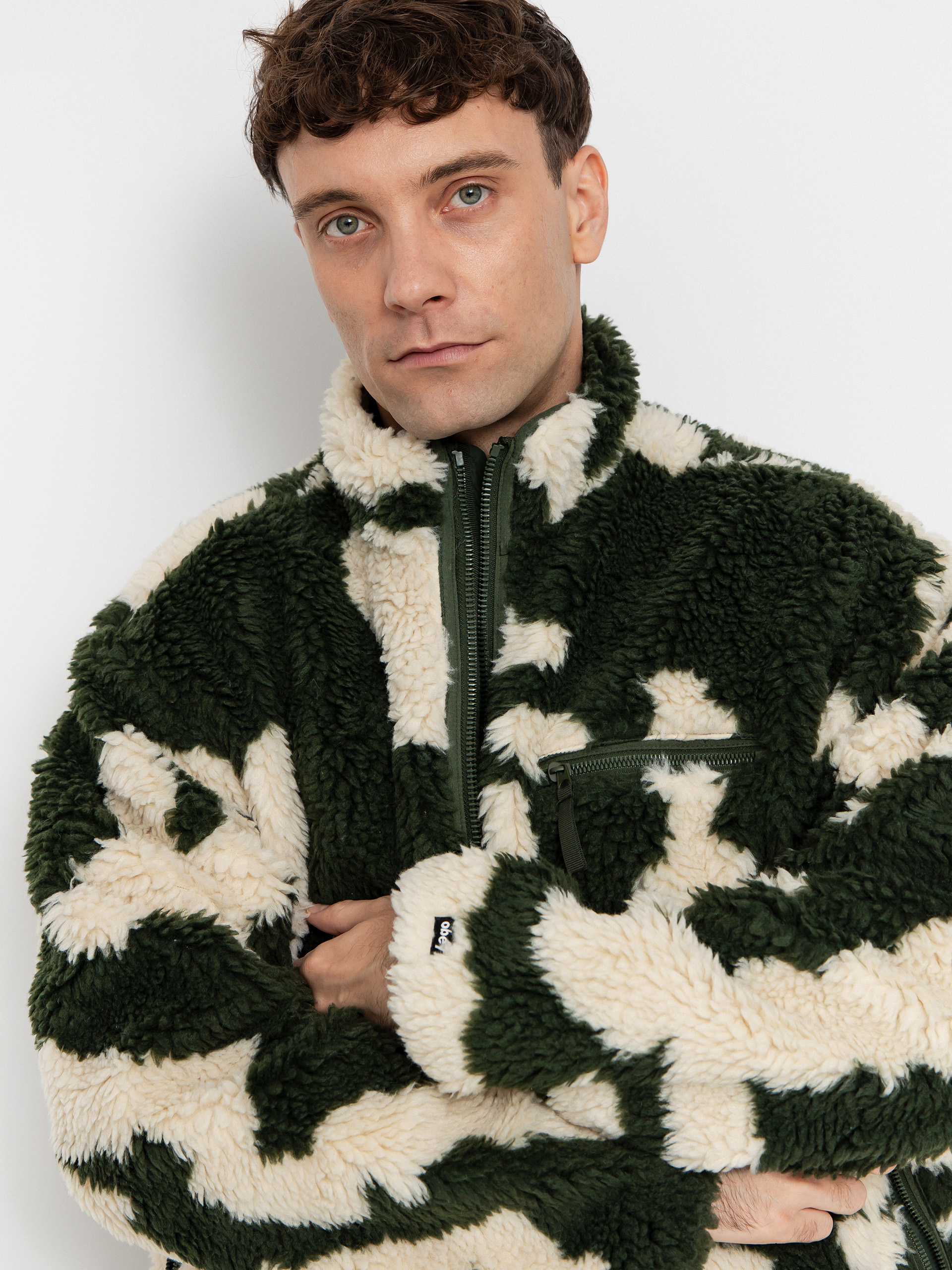 Mens OBEY Obey Shaggy Sherpa Fleece  (kombu green multi)