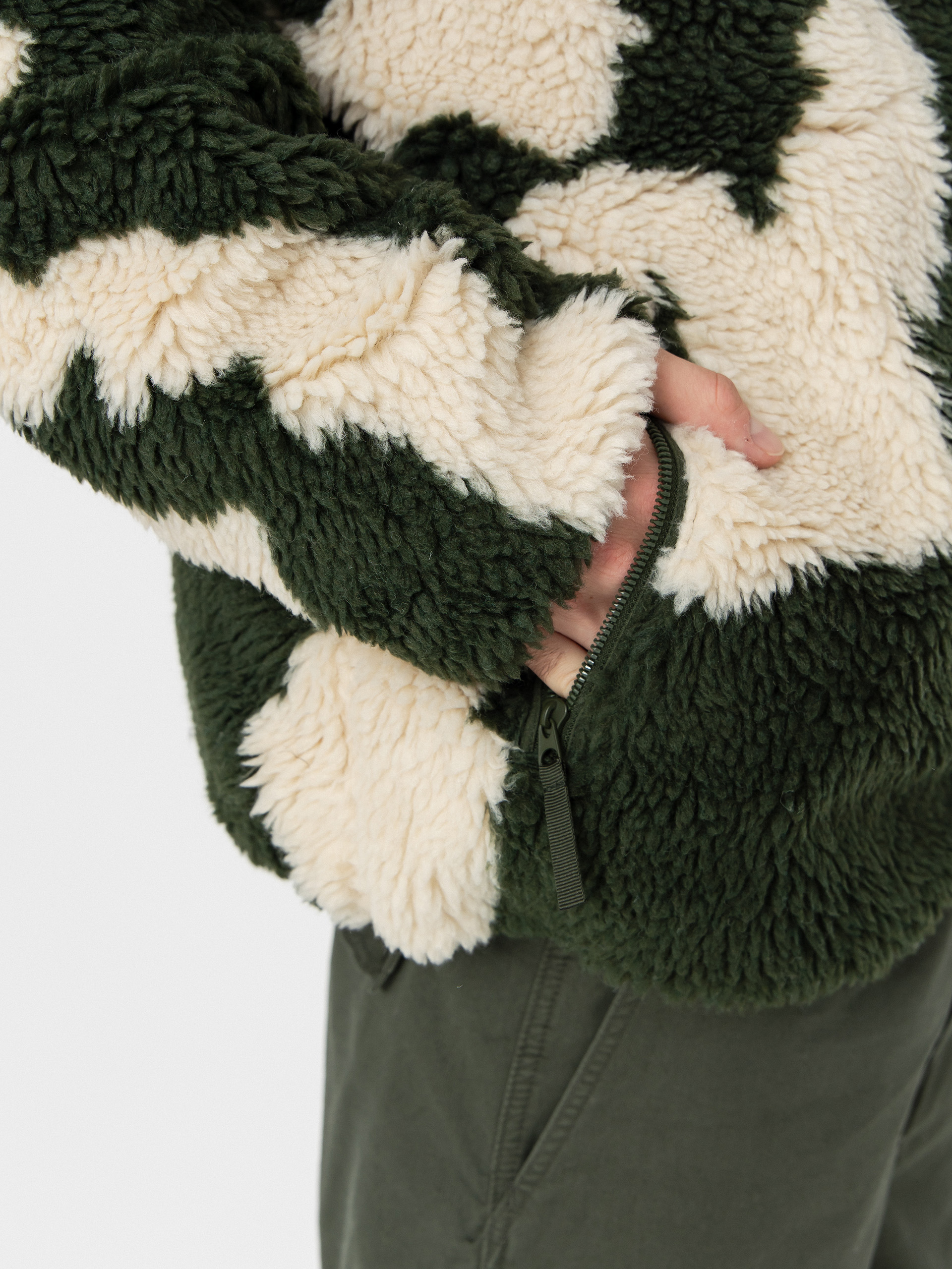 Herren OBEY Obey Shaggy Sherpa Fleece Jacke (kombu green multi)