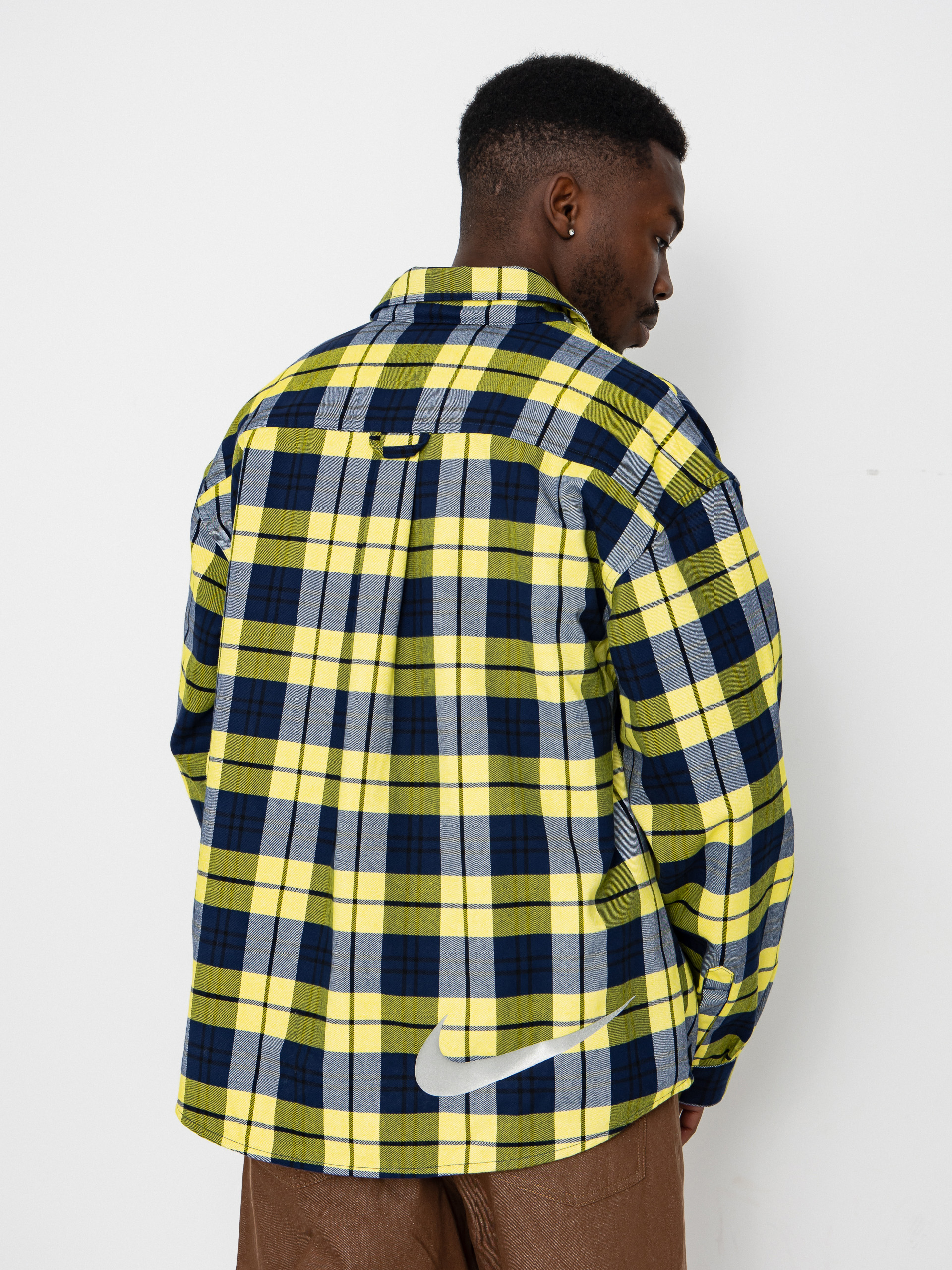 Nike SB Shirt Flnnl Koston (midnight navy/speed yellow)