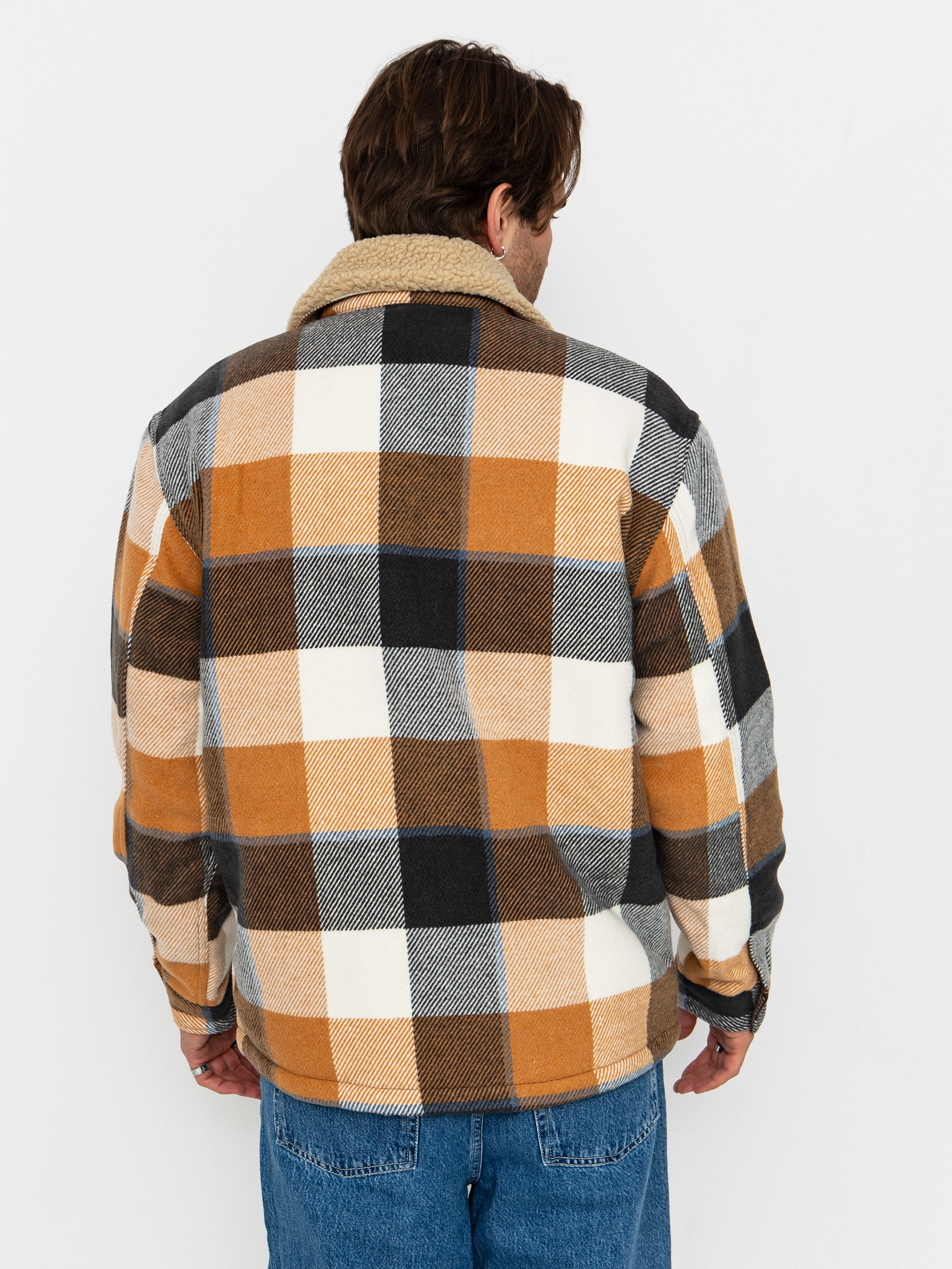Quiksilver Dna Sherpa Harrington Jacket (almond motherfly check)