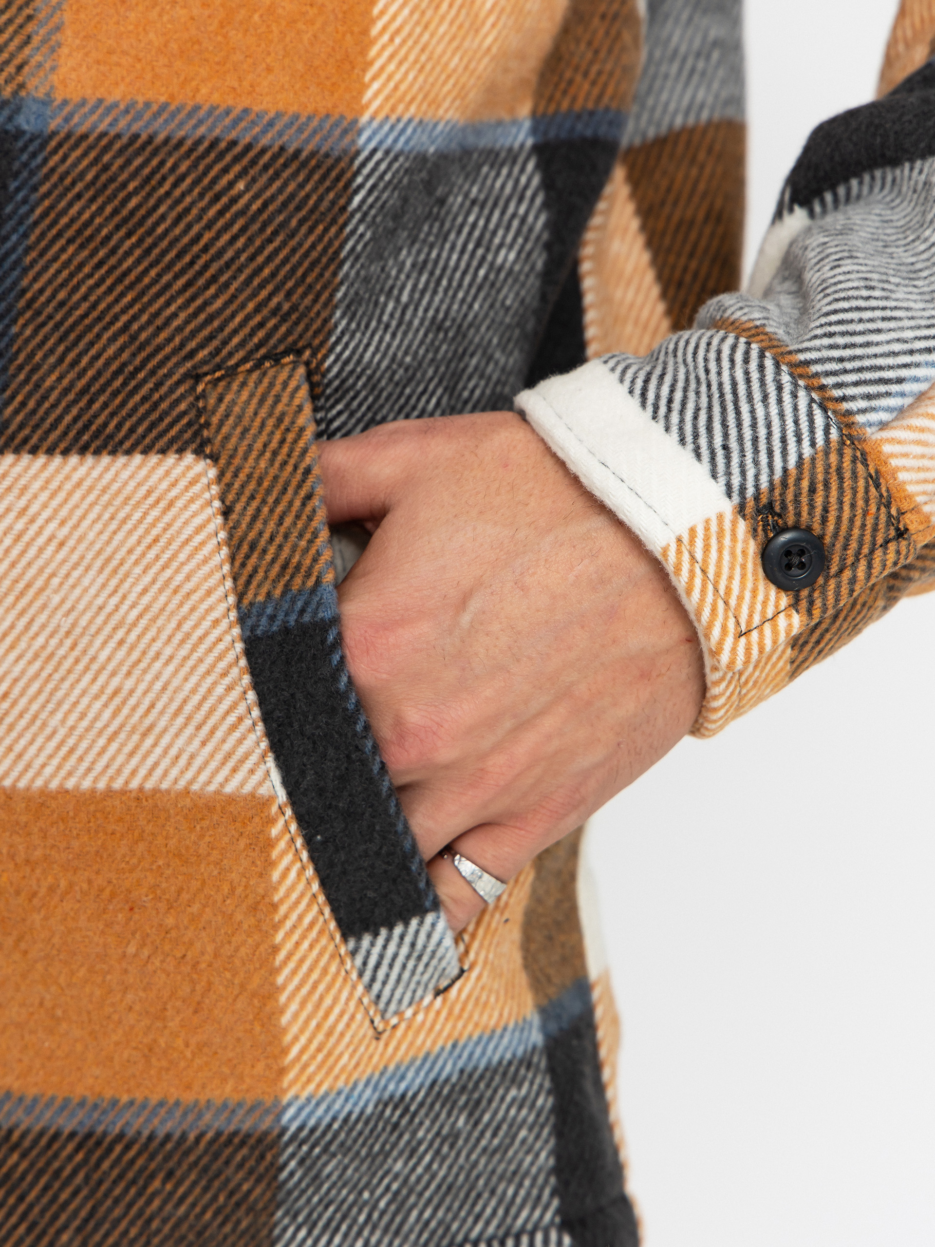 Quiksilver Dna Sherpa Harrington Jacket (almond motherfly check)