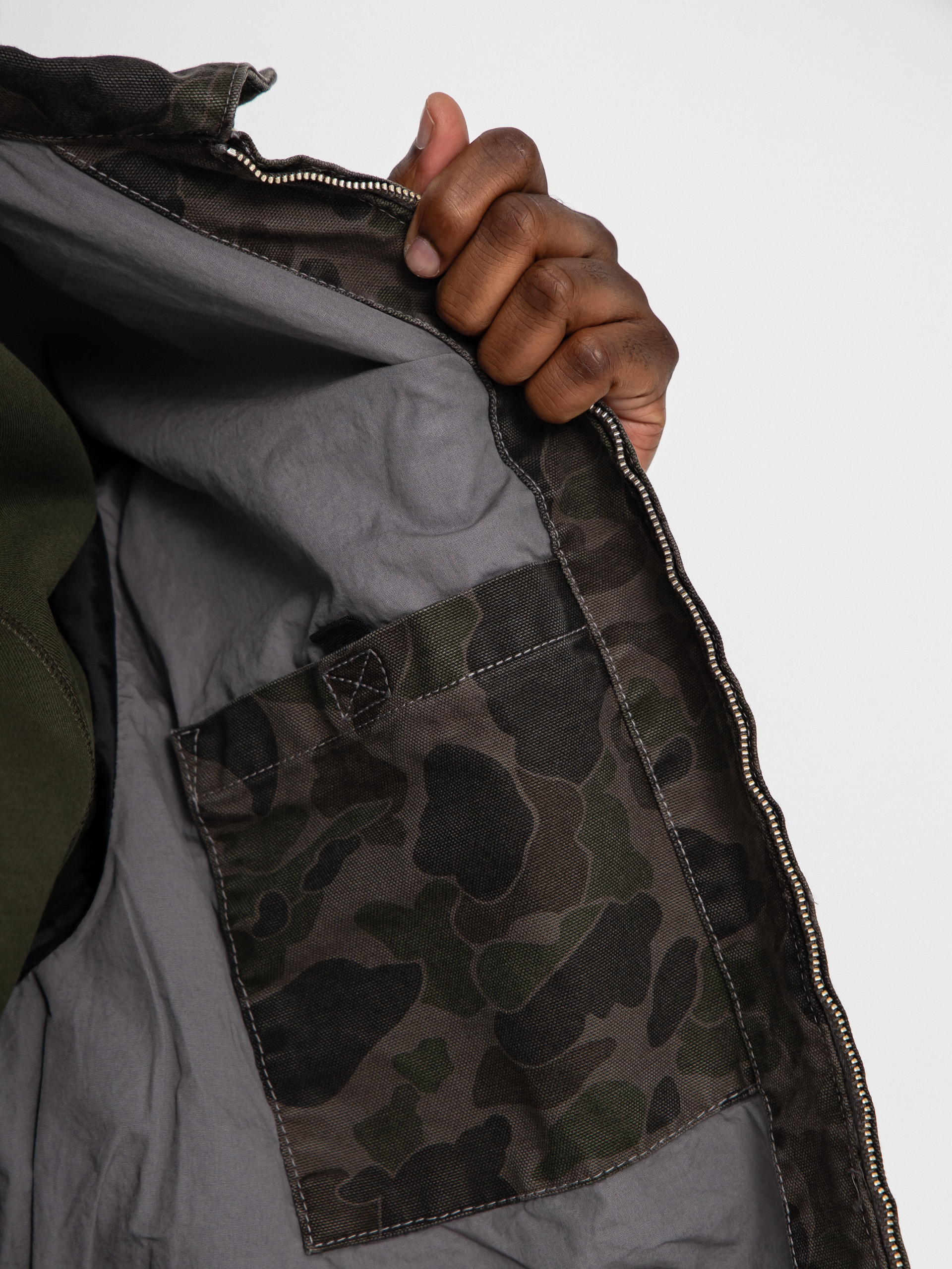 Carhartt WIP Jacket Duck Detroit (camo duck/green/porphyry/garment dyed)