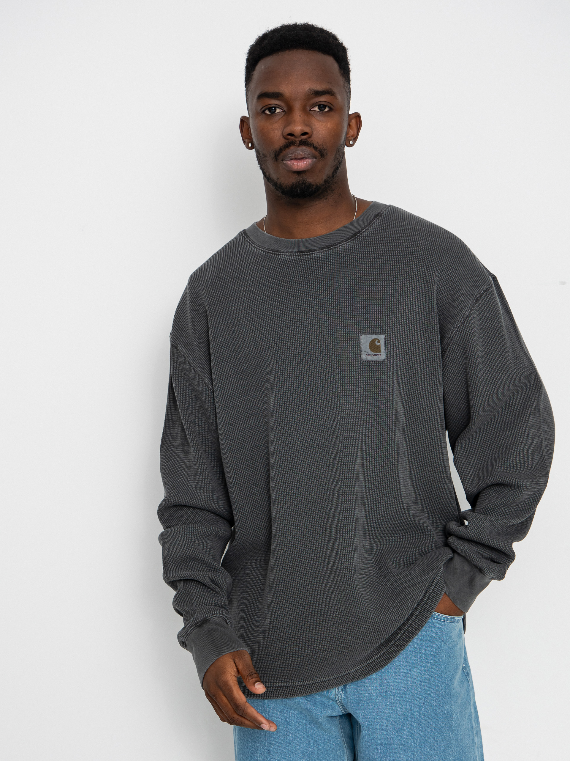 Carhartt WIP Longsleeve Vista Waffle - black, grey (black/garment