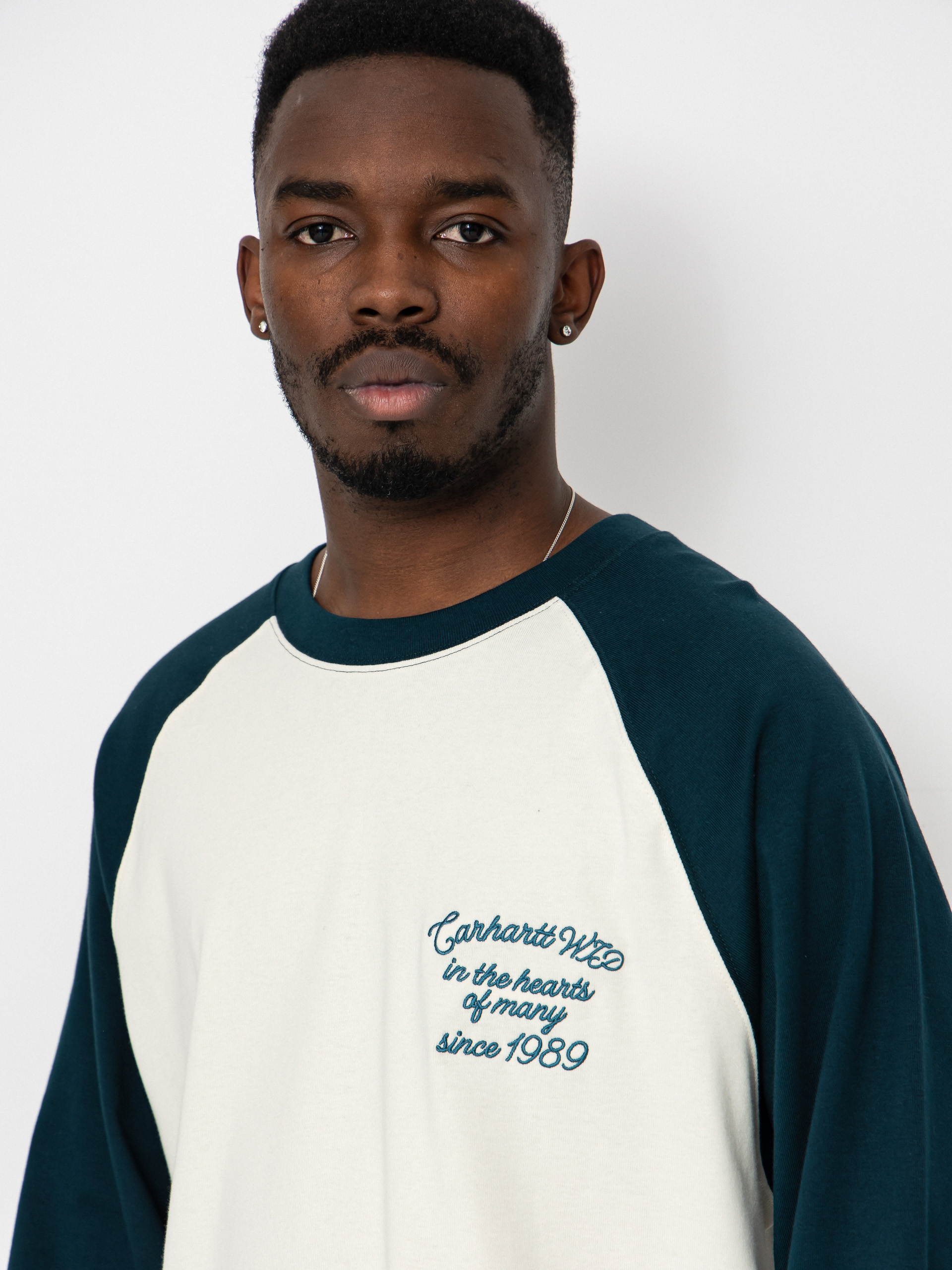 Carhartt WIP Longsleeve Alston (wax/deep lagoon)