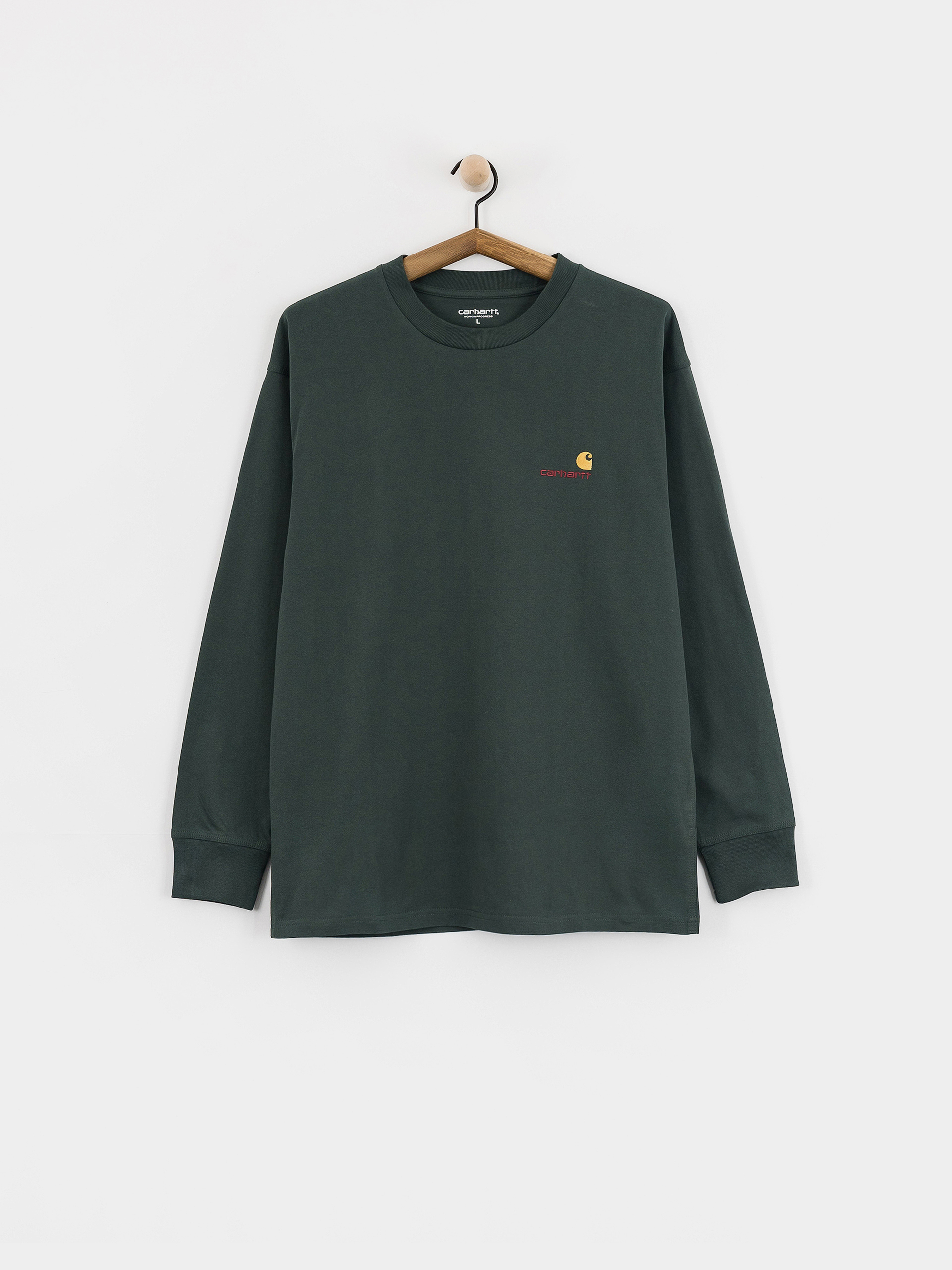 Carhartt WIP American Script Longsleeve (kale green)