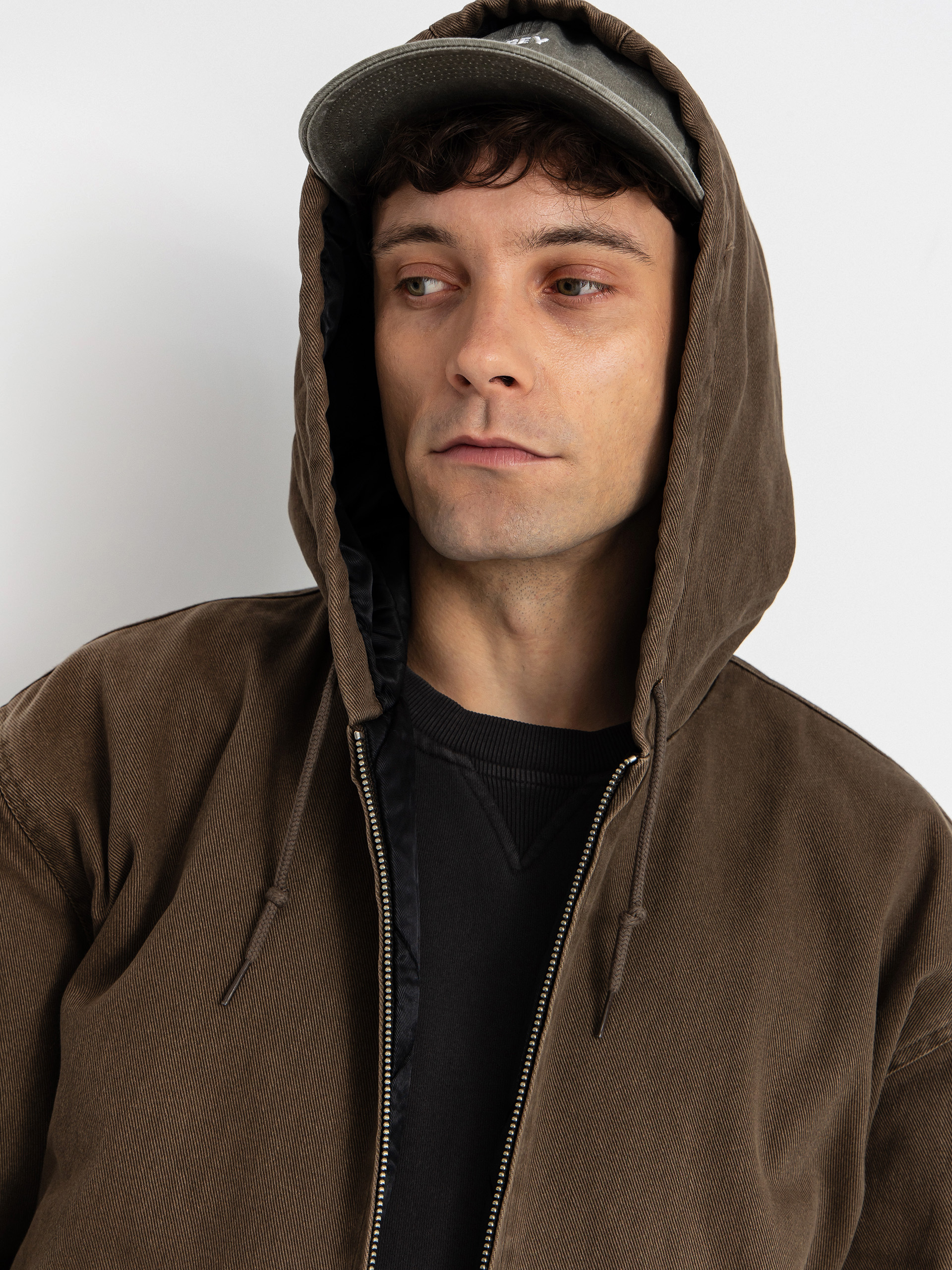 OBEY Hoodie Obey Randy ZHD Jacket - brown (wren faded wash)