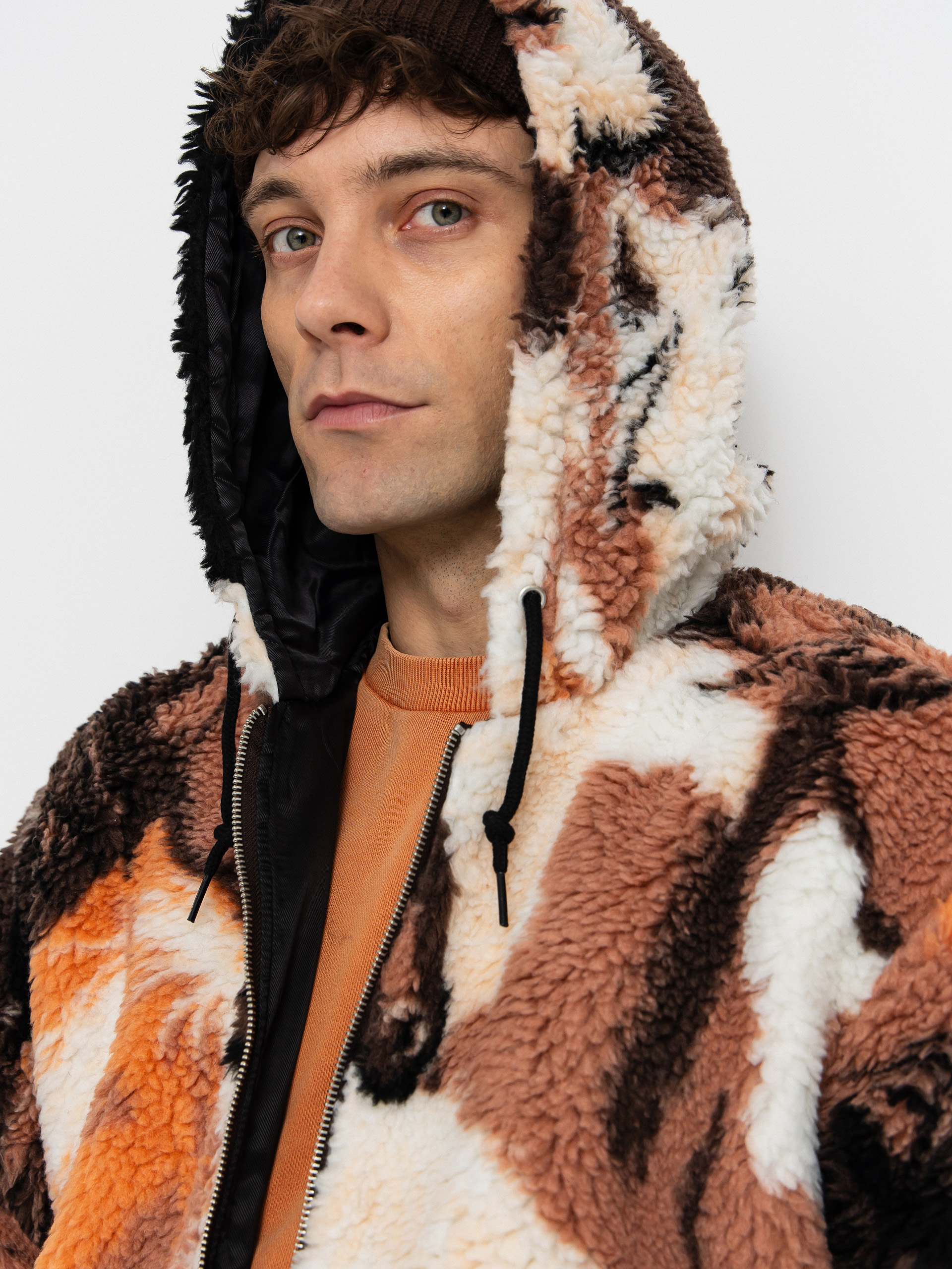 Herren OBEY Fleece Jacke Obey Horses Sherpa (brown multi)