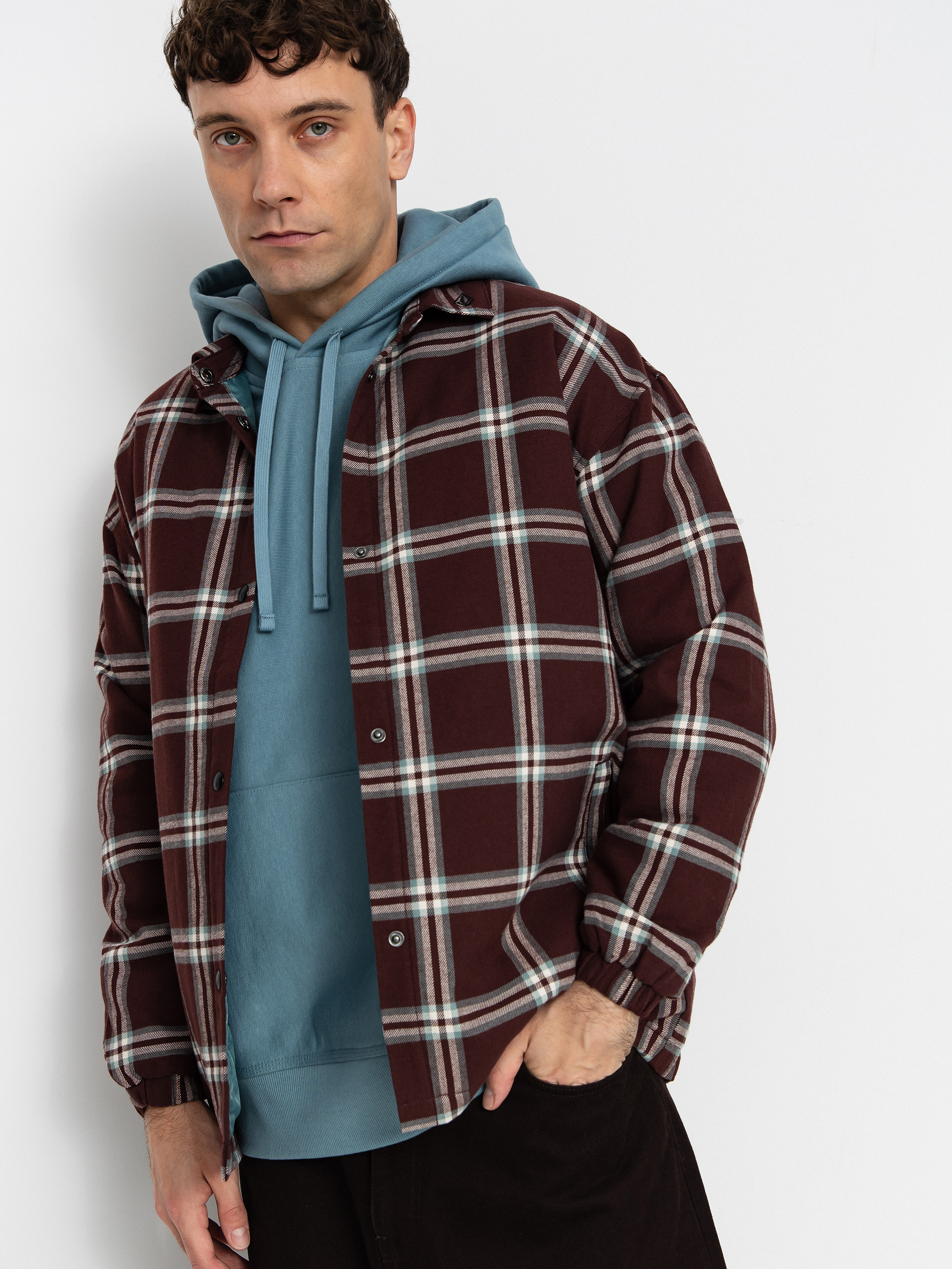 Volcom Jacket Ins Riding Flannel Wmn (oxblood)