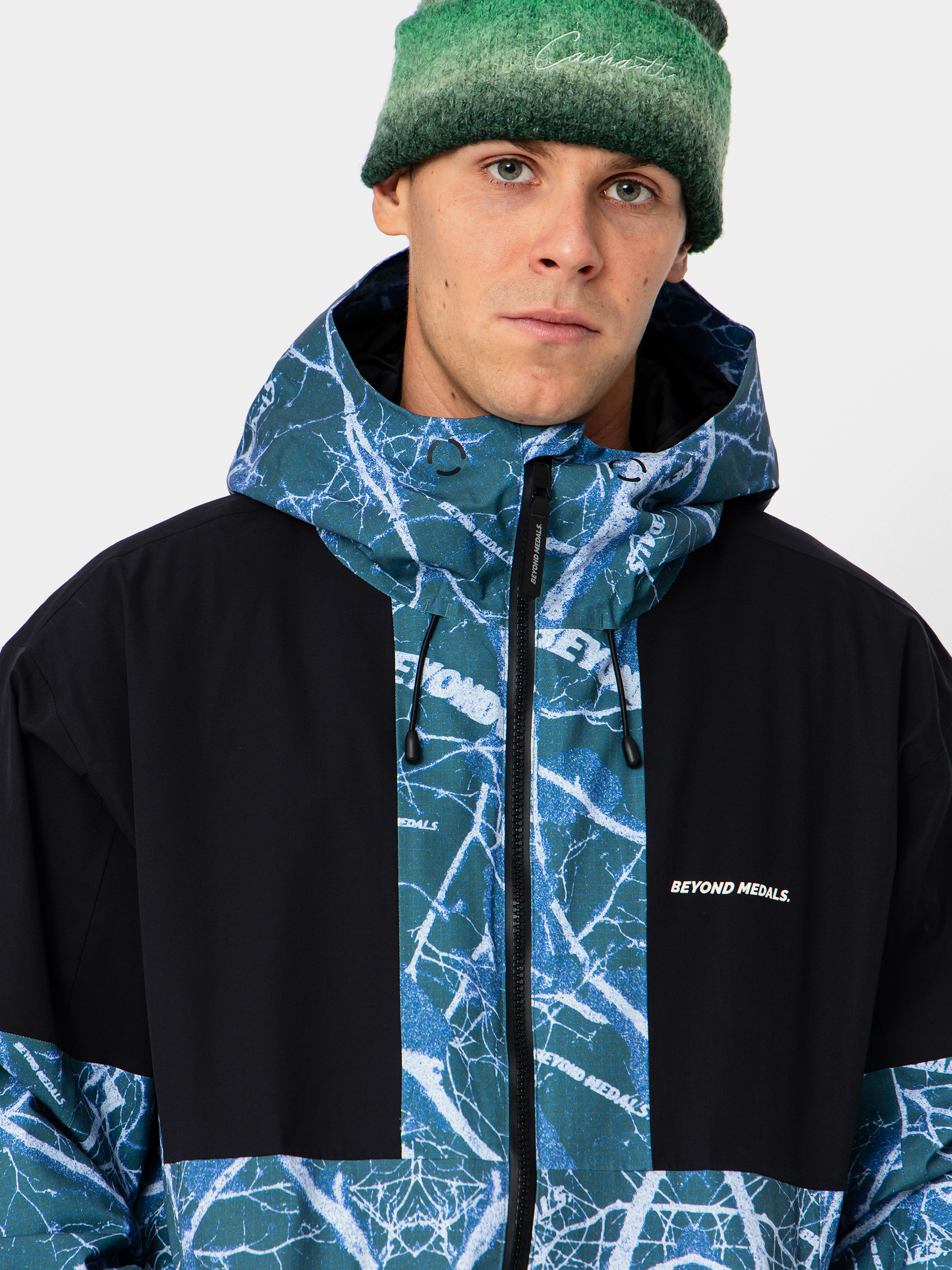 Mens Beyond Medals Snowboard jacket Fullzip Shirakaba 2L (print)
