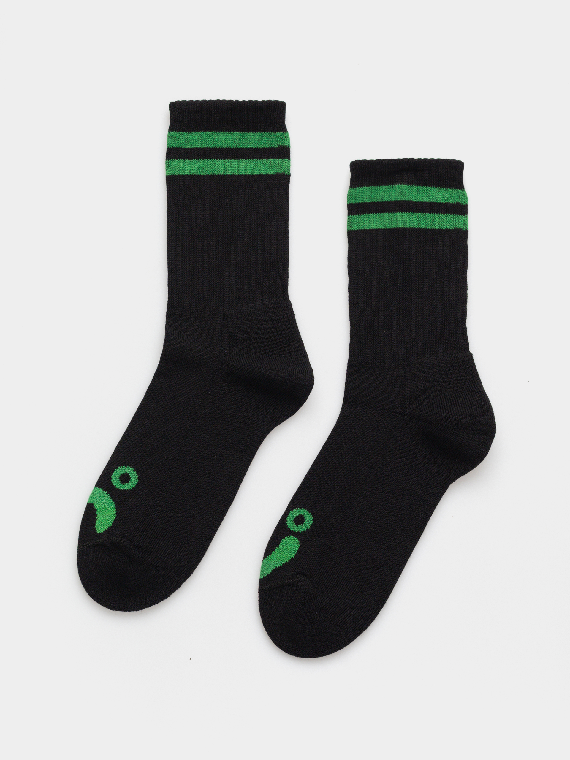Polar Skate Rib Happy Sad Socks (black/green)