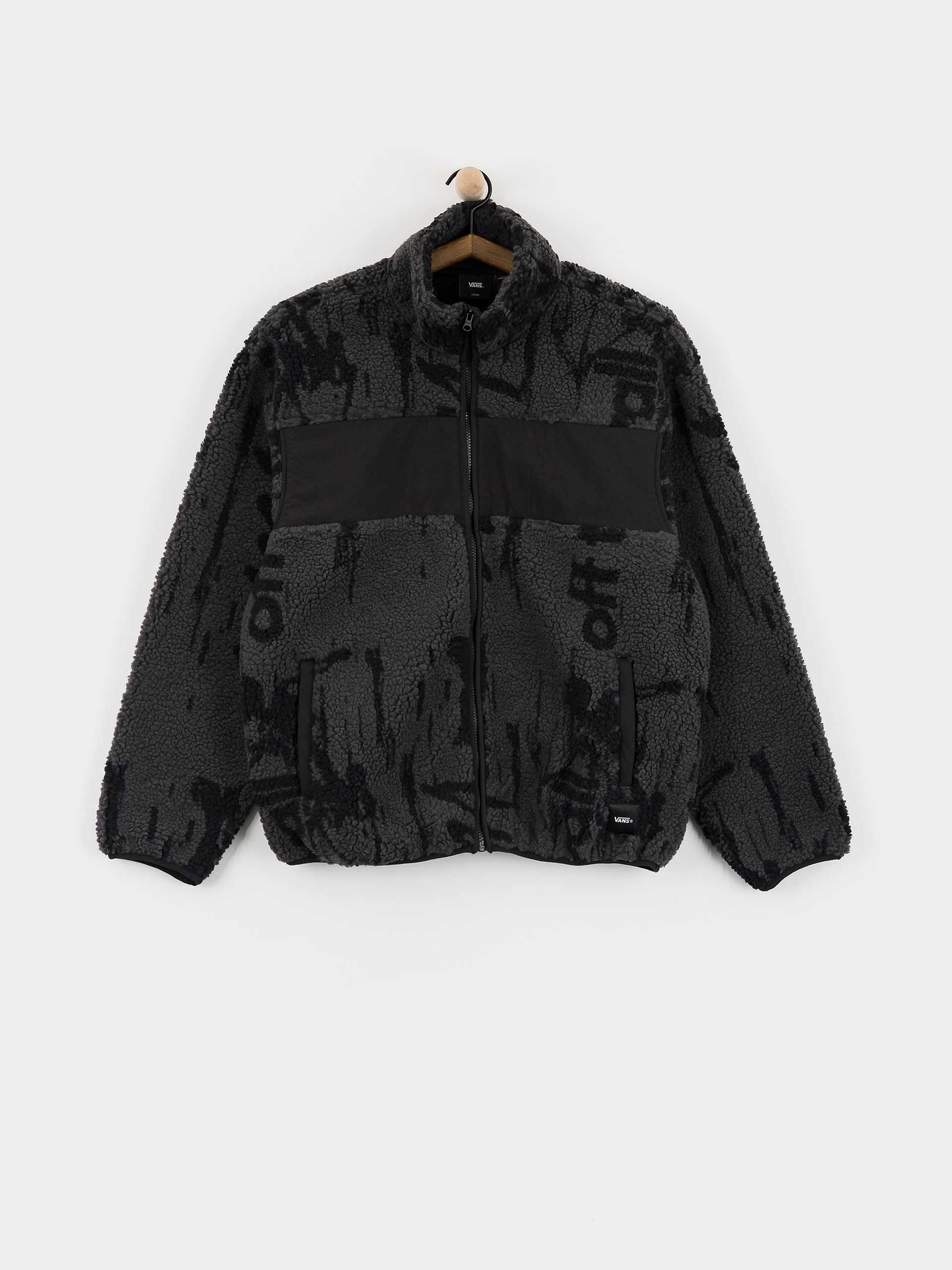 Herren Vans Stiller Sherpa Full Zip Fleece Jacke (asphalt/black)