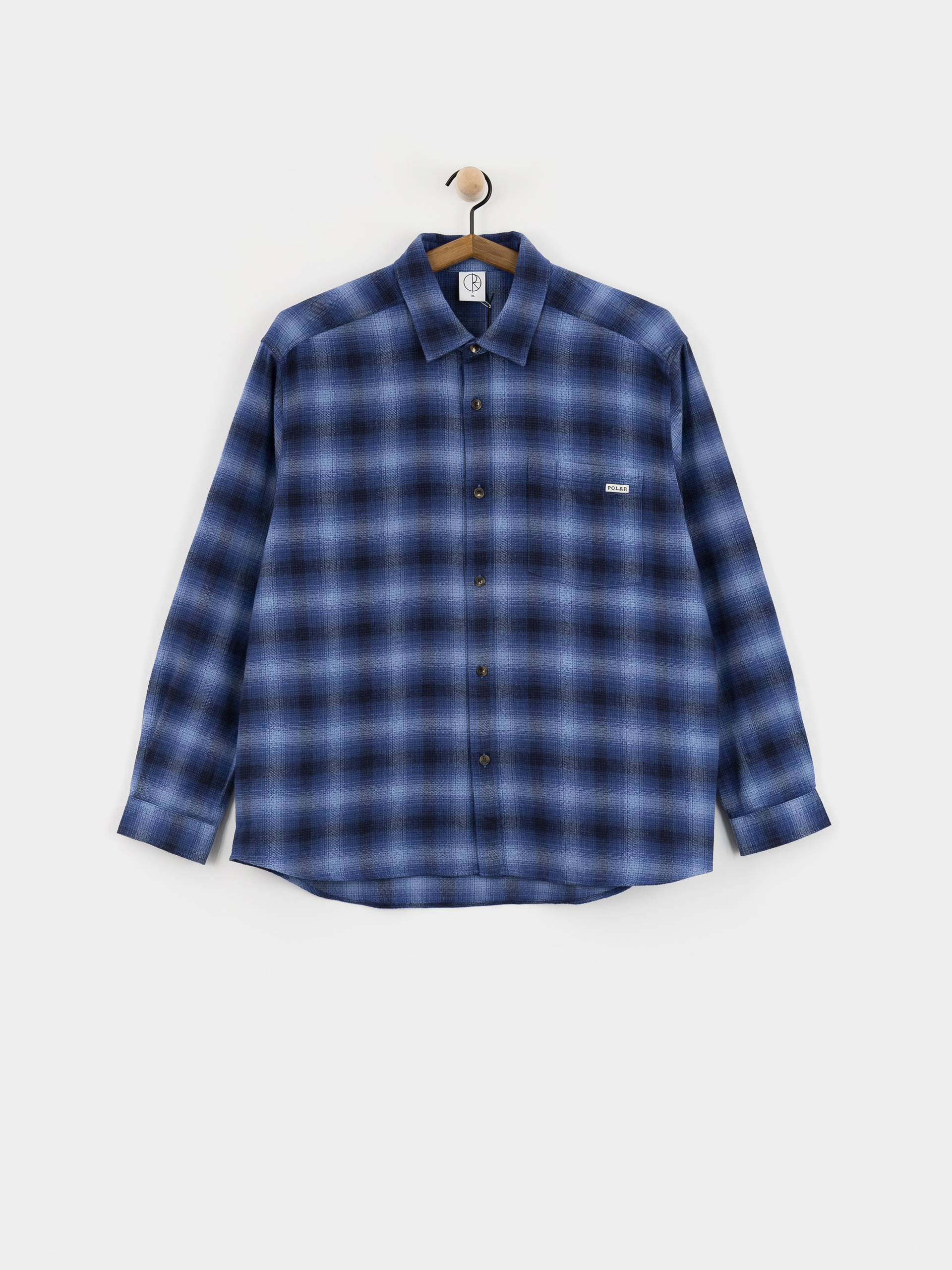 Polar Skate Mitchell Shadow Check Shirt (blue)