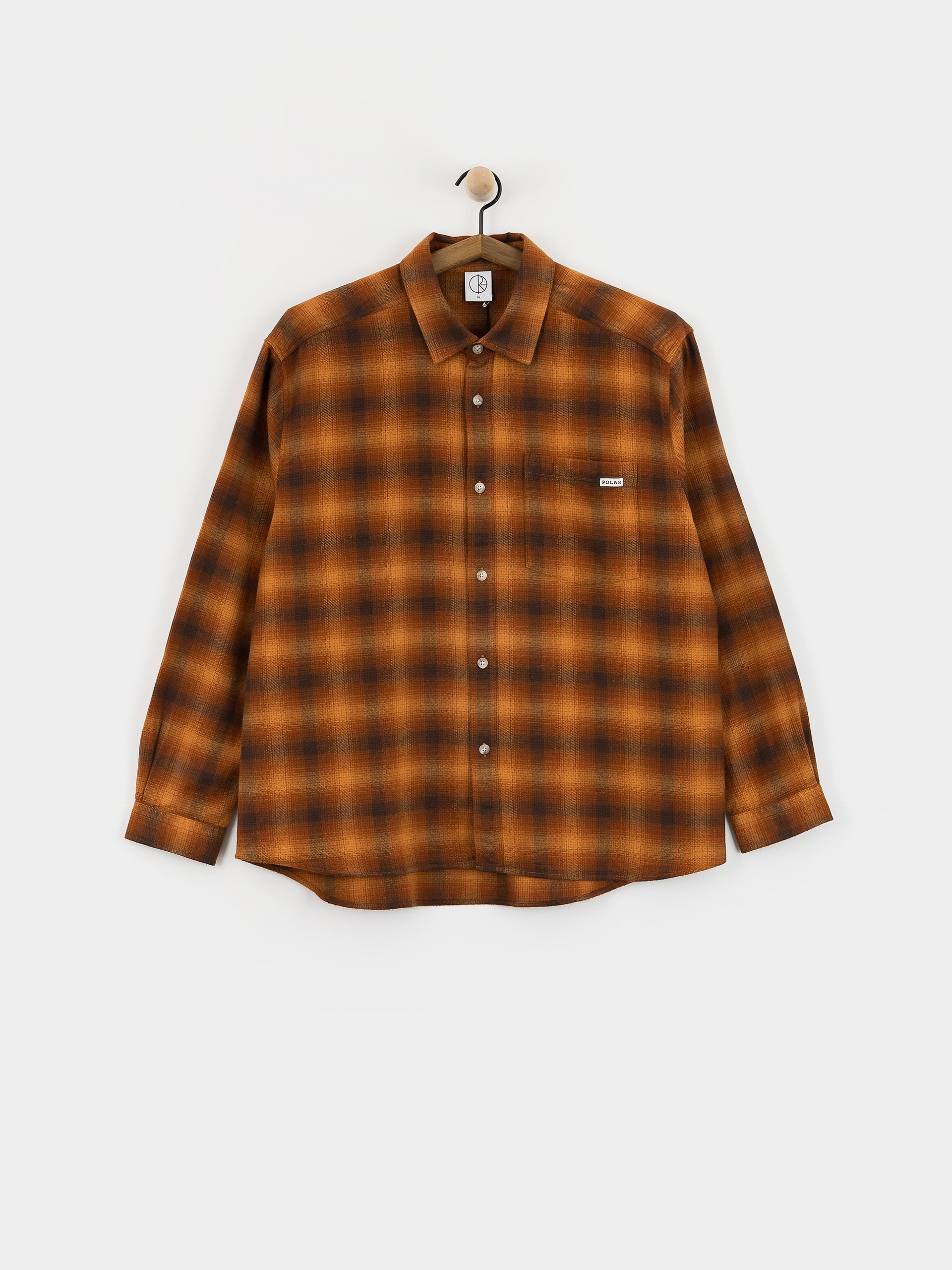 Polar Skate Mitchell Shadow Check Shirt (caramel)