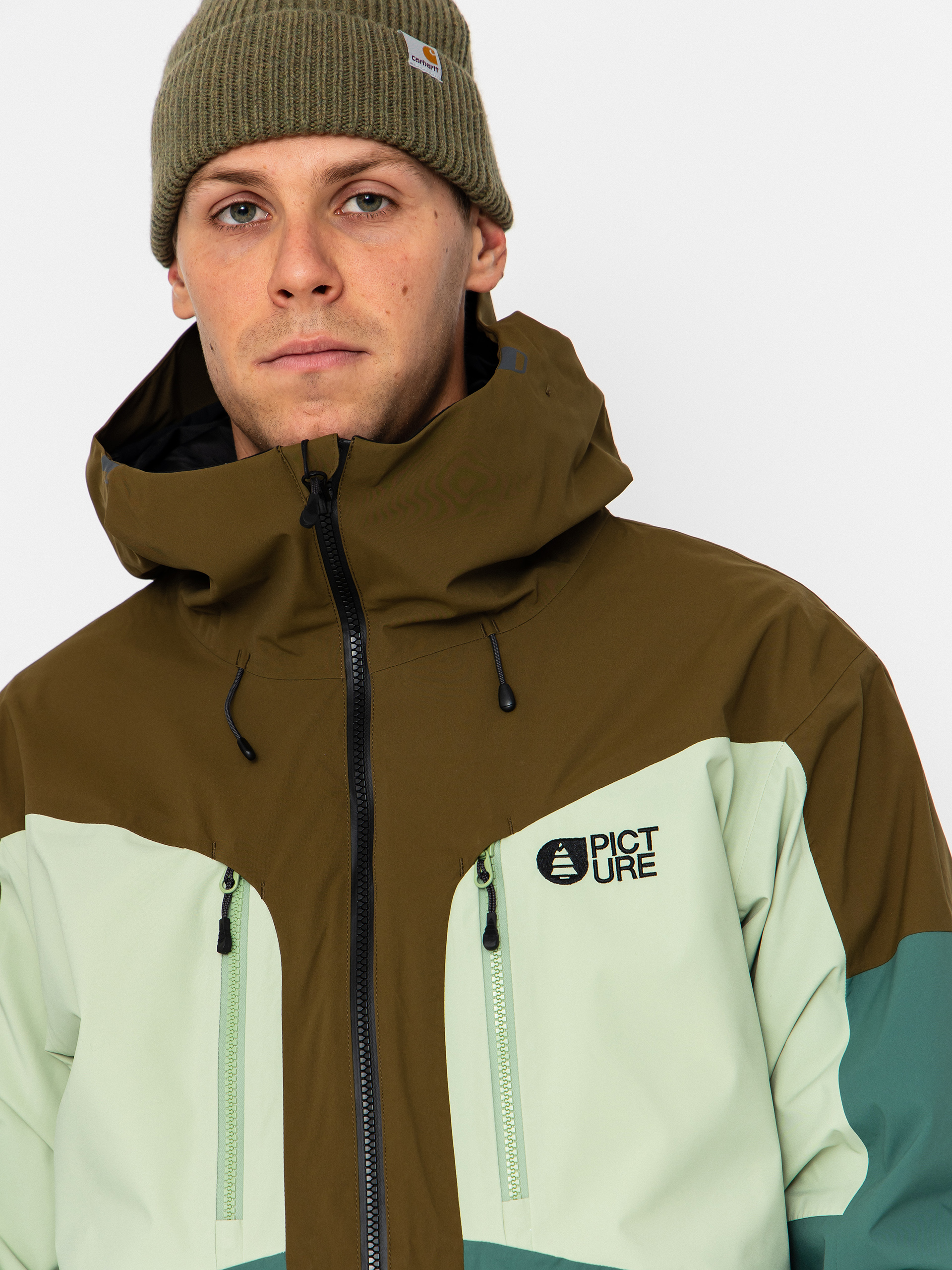 Picture Naikoon Snowboard jacket - brown, green (reseda)